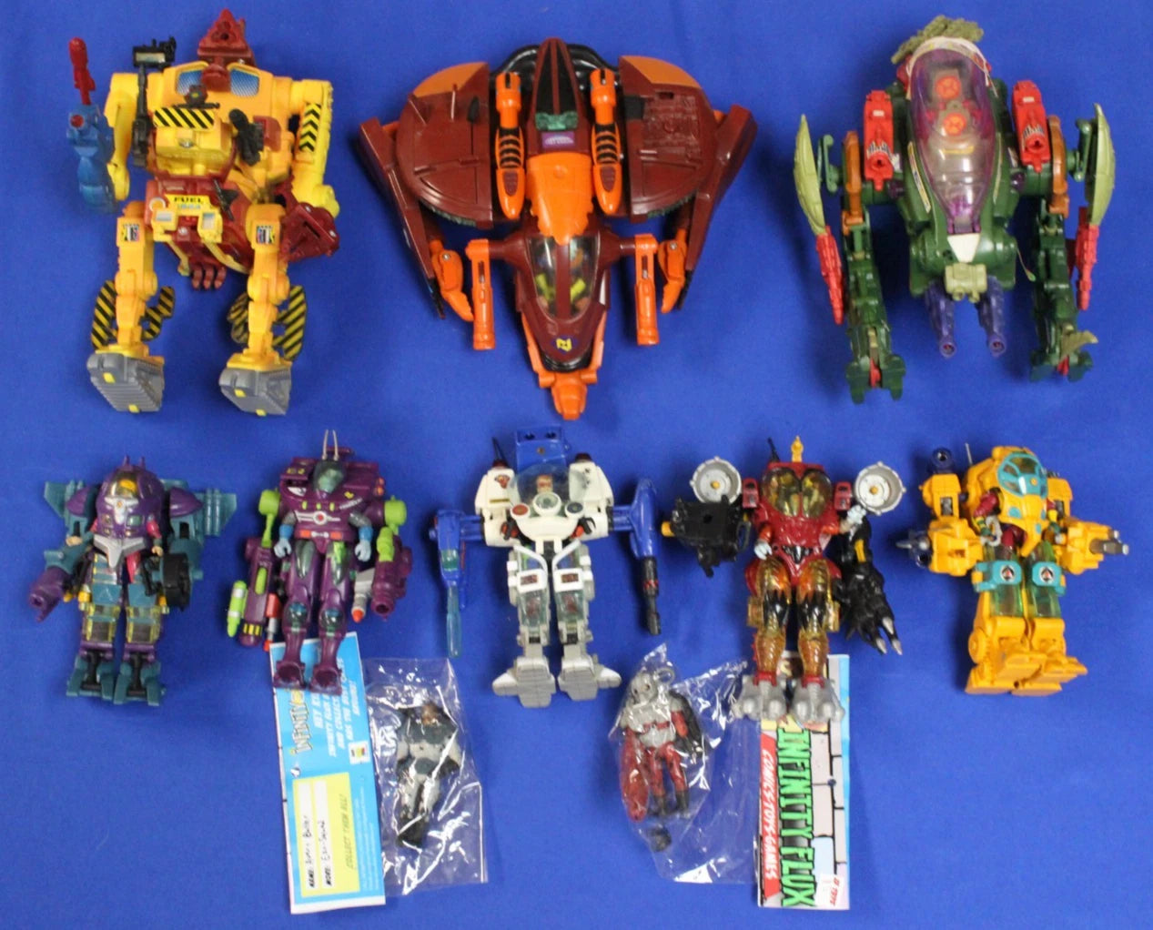 Playmates 1990s Vintage Exo-Squad Lot of 8 E-Frame Vehicles & 8 Action Figures