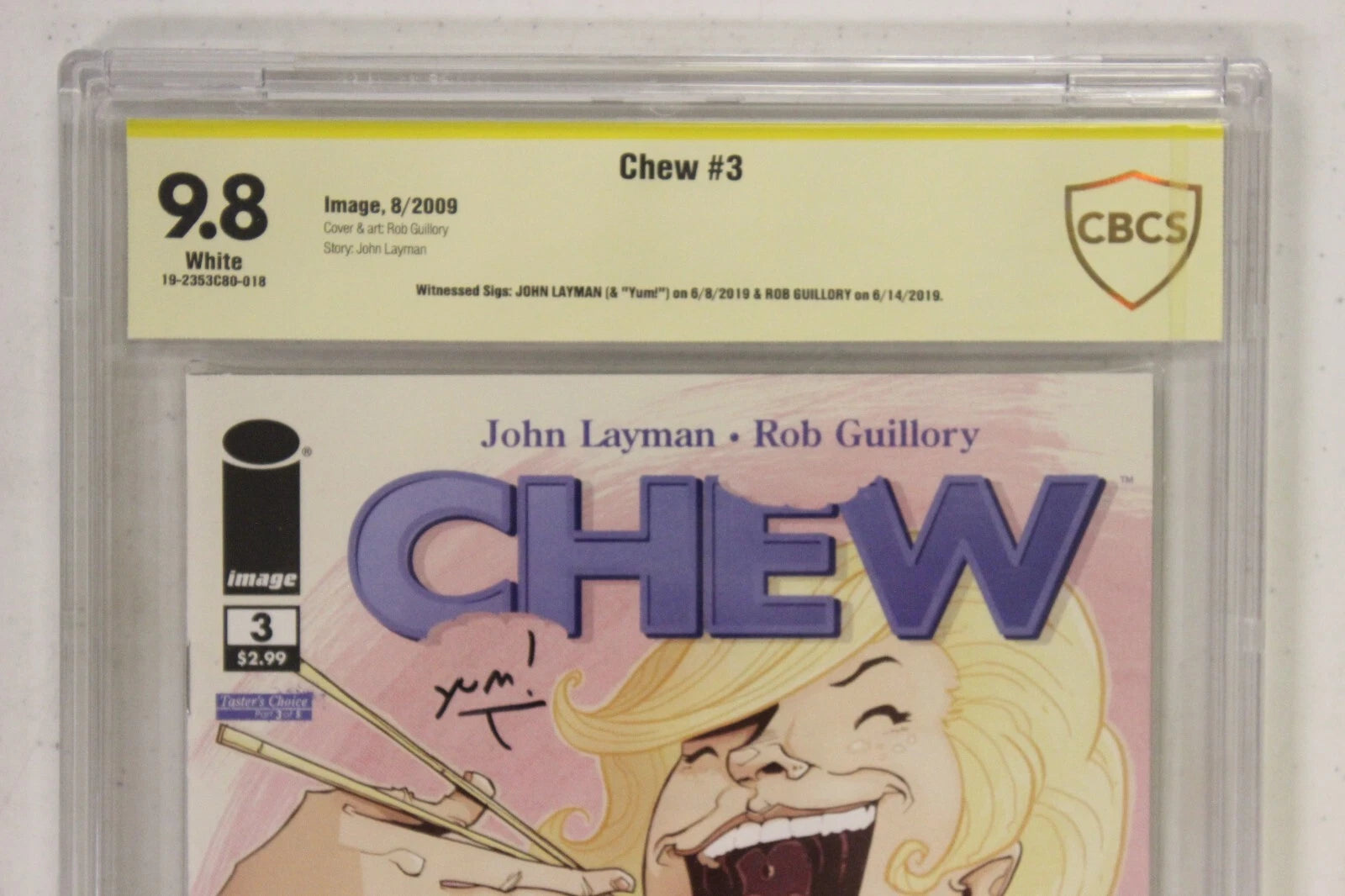 Chew #3 1st Print CBCS 9.8 NM/MT SIGNED x2 John Layman & Rob Guillory
