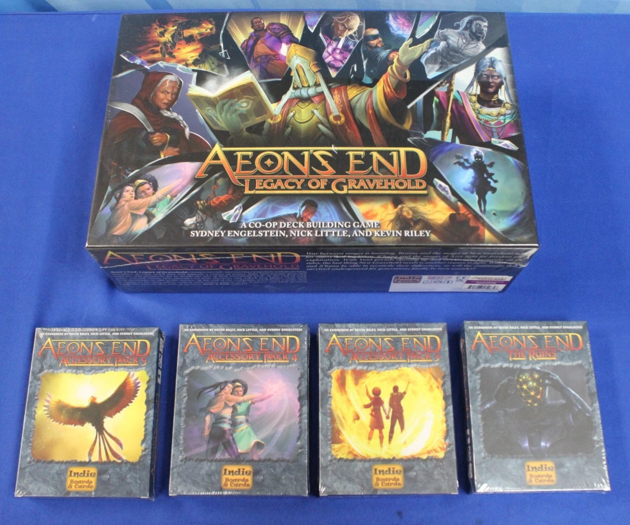Aeon's End 2nd Ed + Legacy Gravehold Expansions & Playmats KS Board Game Lot