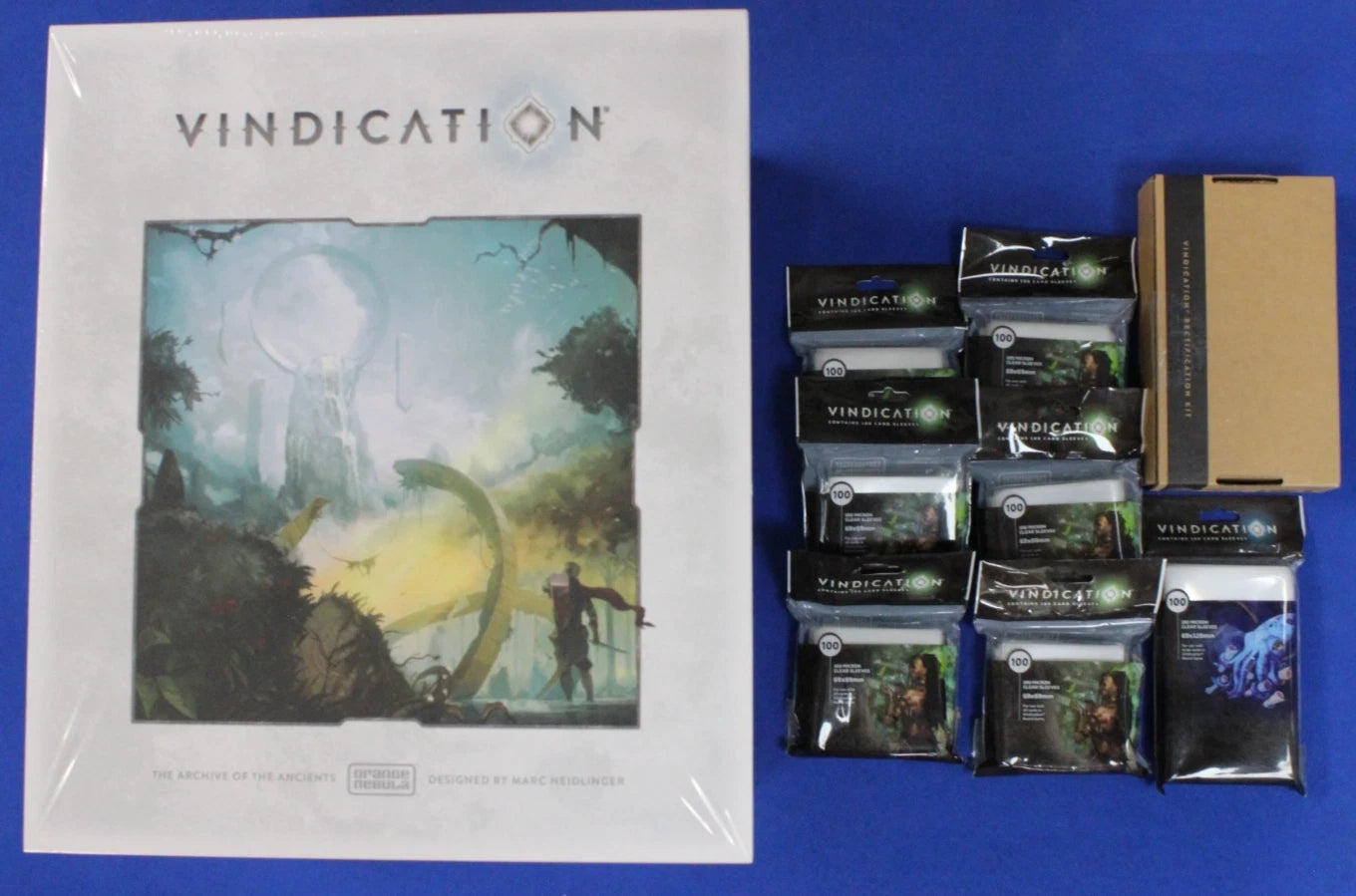 Vindication Archive of The Ancients Board Game Fully Loaded + Sleeves