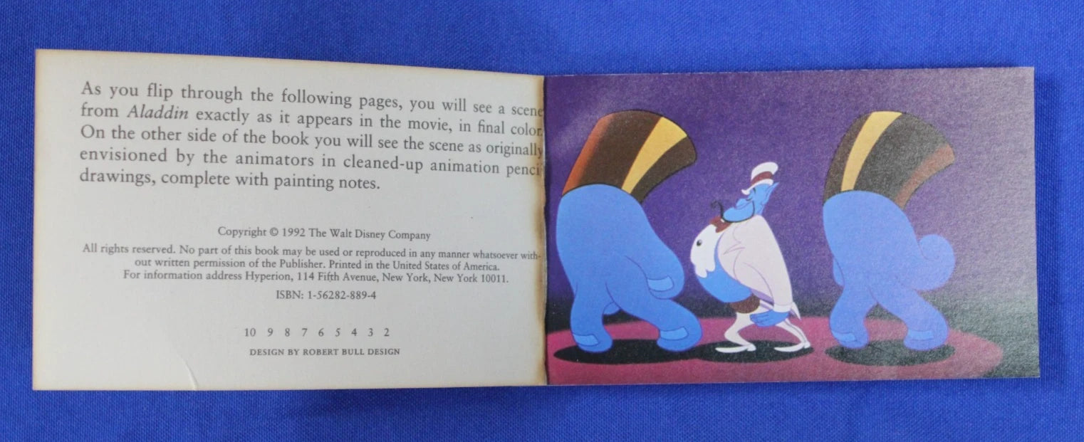 Vintage Disney's Aladdin An Animated Flip Book 1992