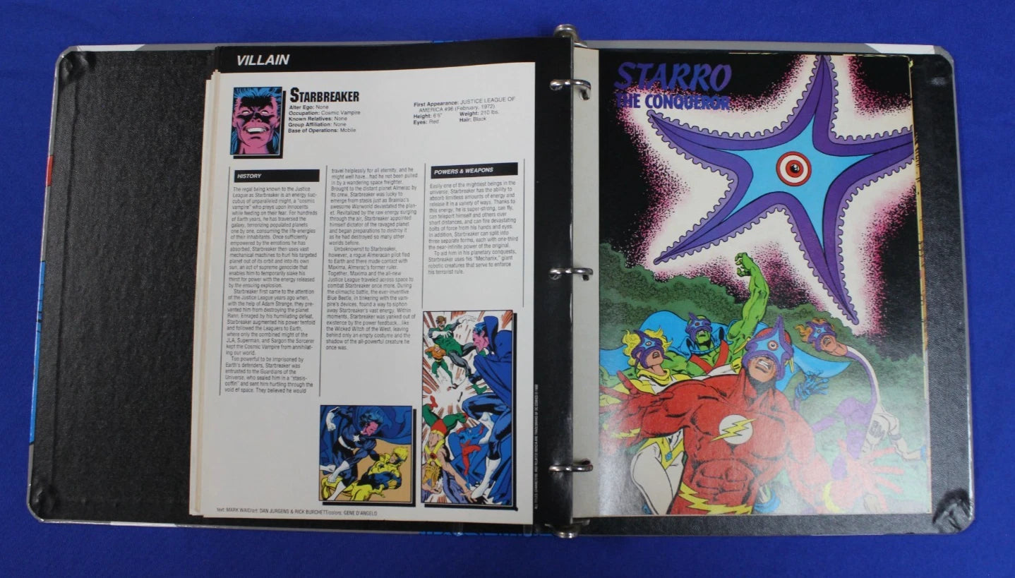 Who's Who in the DC Universe Lot of 2 Binders of DC Character and Data Sheets