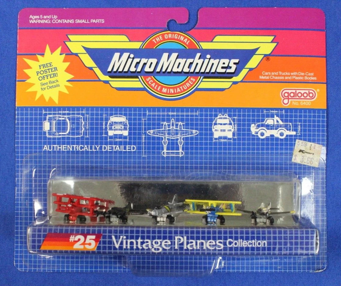 1980s Galoob Lot of 6 Sealed Micro Machines Vehicle Planes Collection No. 6400