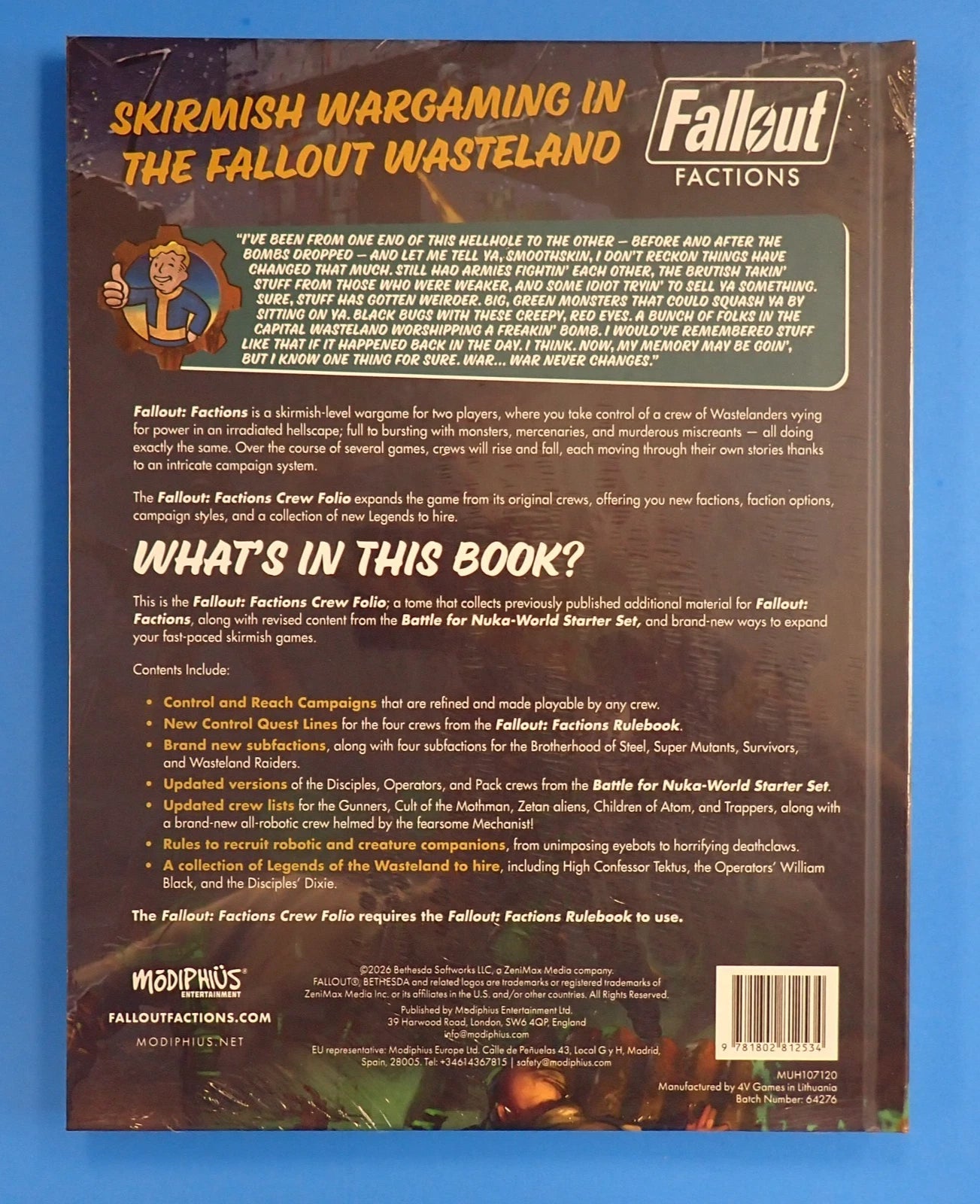 Fallout Factions Crew Folio & Rulebook Modiphius Entertainment Bethesda 2025 [Pre-Owned]
