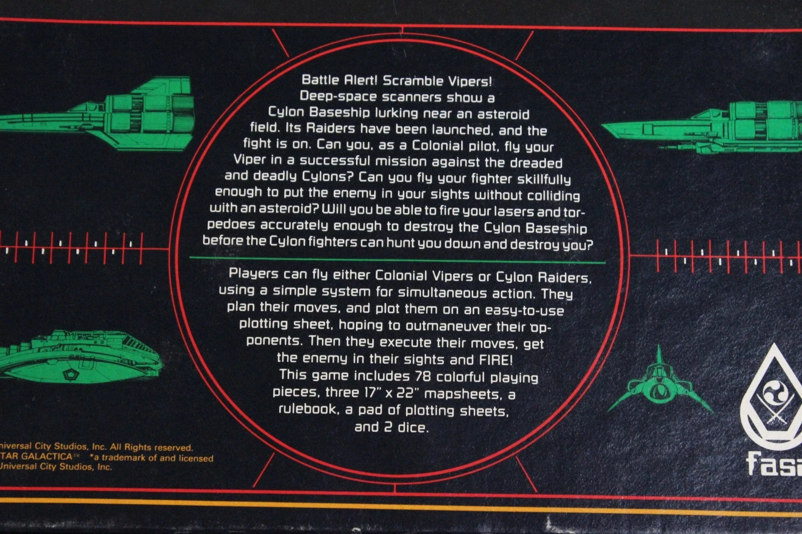 FASA 1979 Battlestar Galactica Starfighter Combat Board Game