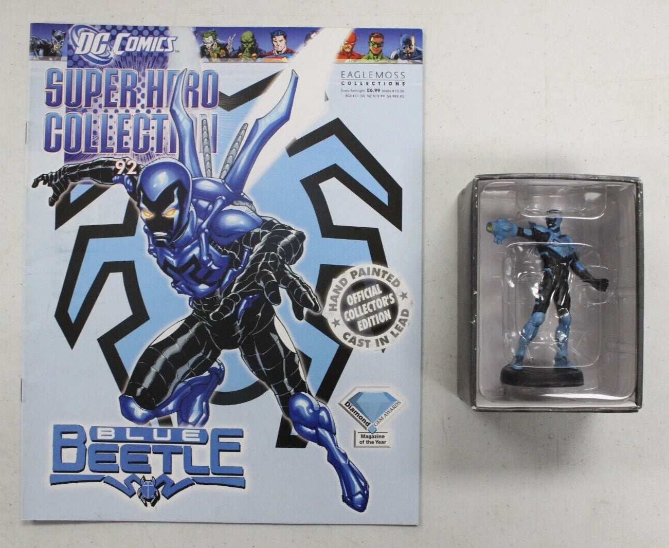 Eaglemoss DC Super Hero Collection Blue Beetle Lead Figurine & Magazine #92 FN