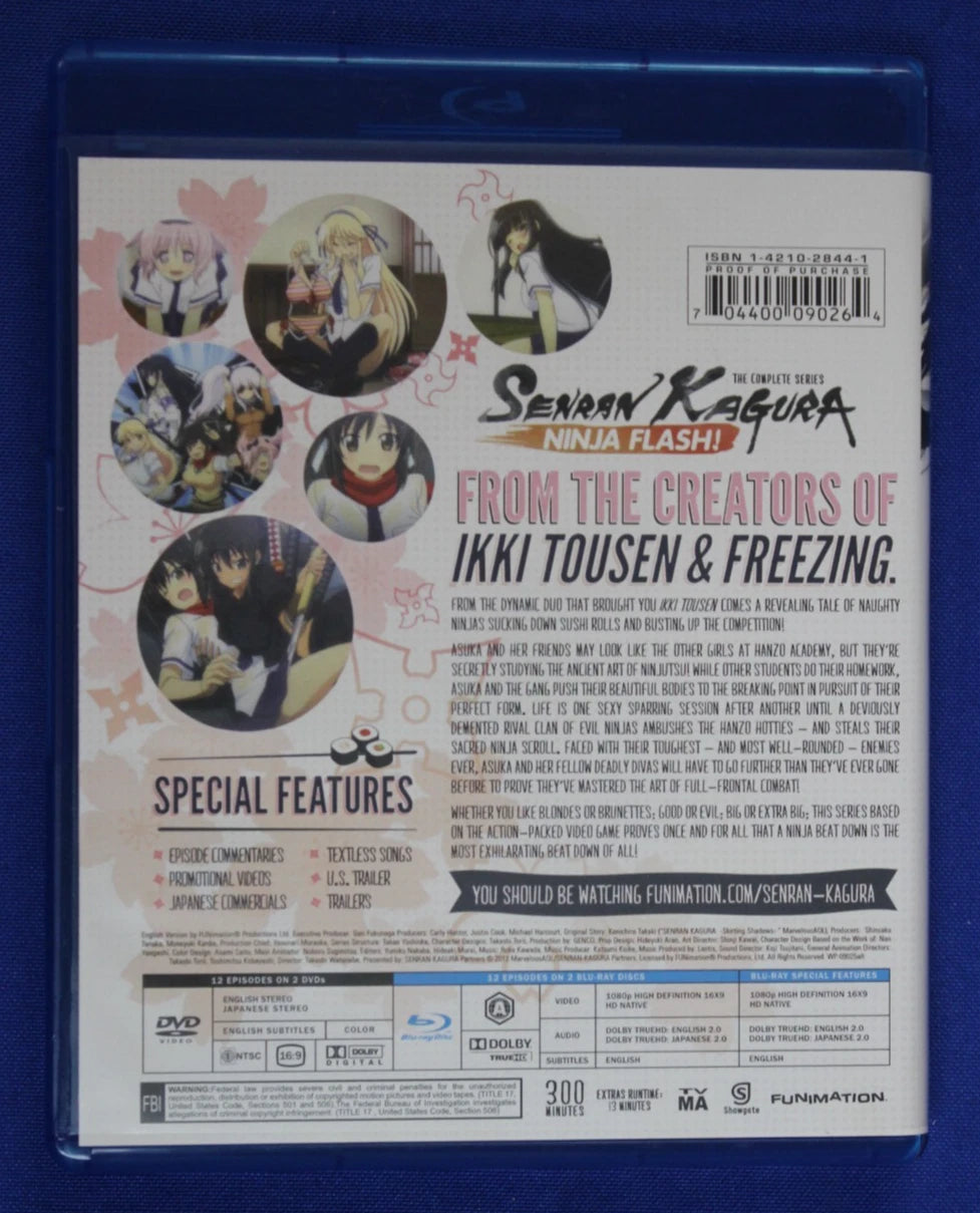 Senran Kagura Ninja Flash Complete Series Blu Ray/DVD Four Disc Set