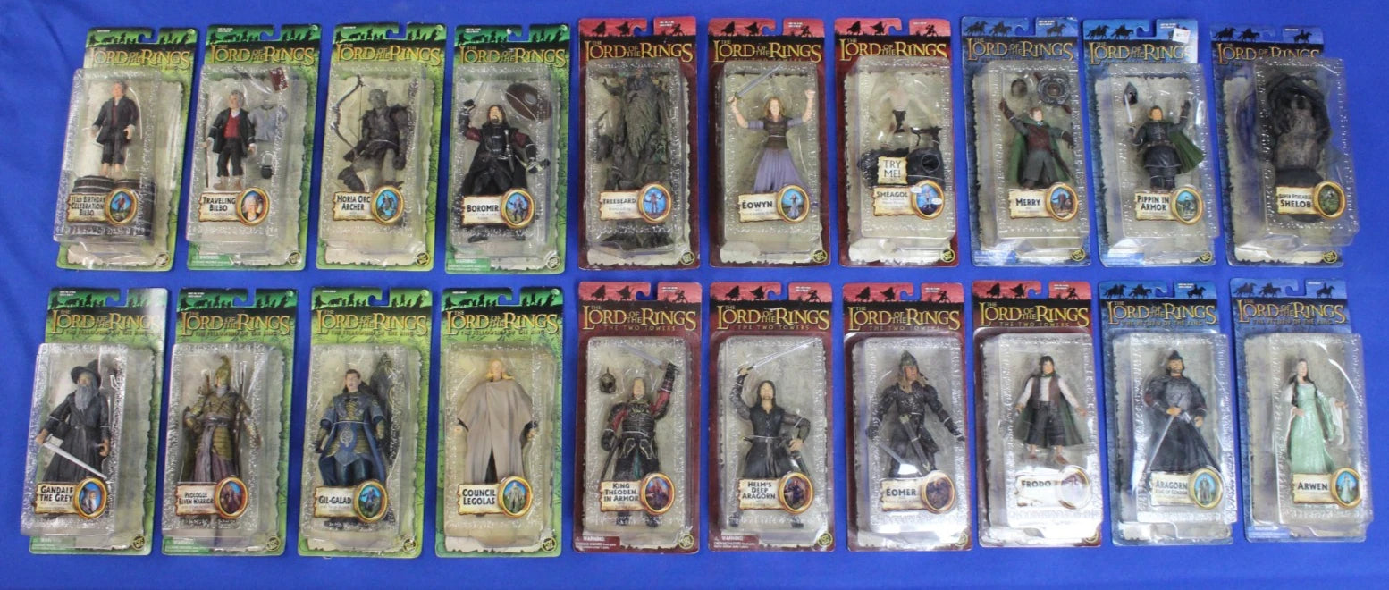 Toy Biz Lord of the Rings Trilogy Action Figure Lot of 20 Figures in Box