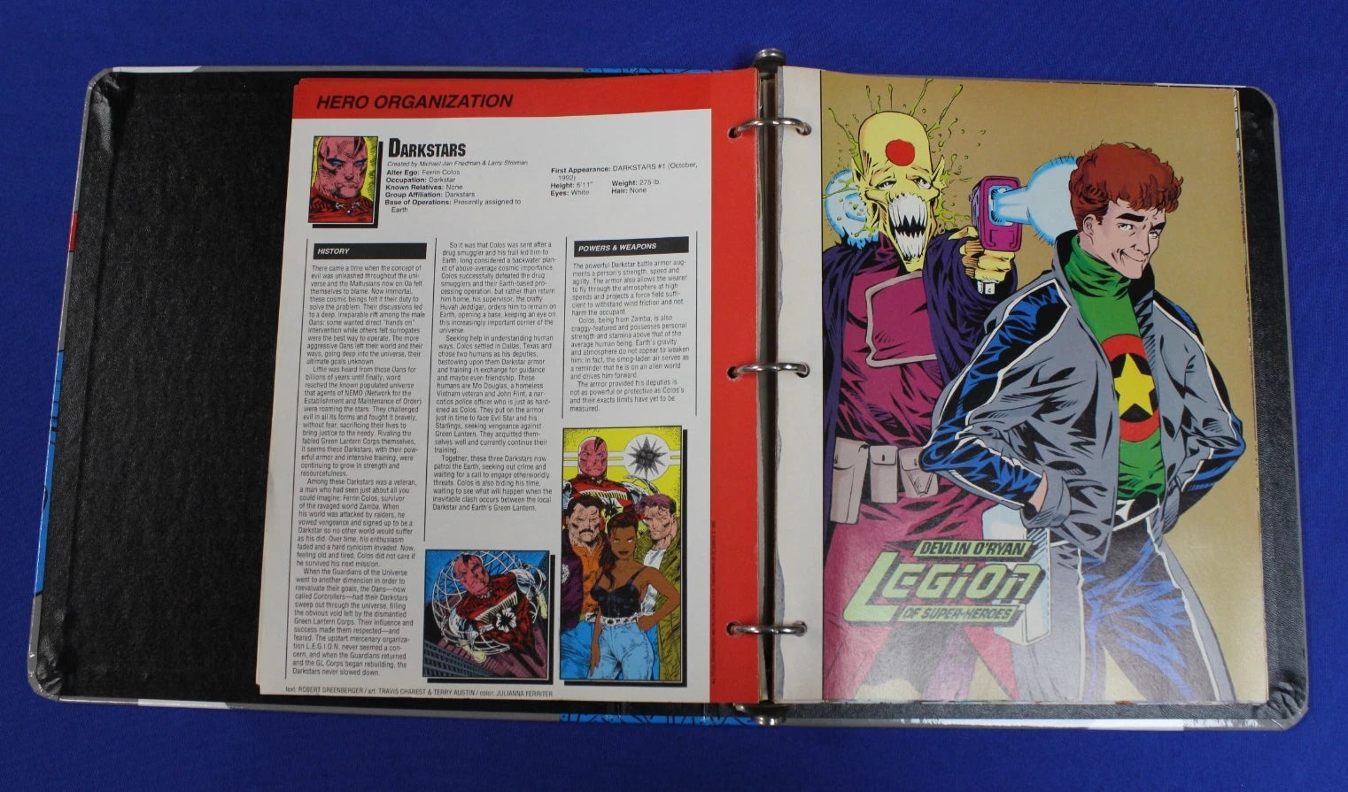 Who's Who in the DC Universe Lot of 2 Binders of DC Character and Data Sheets