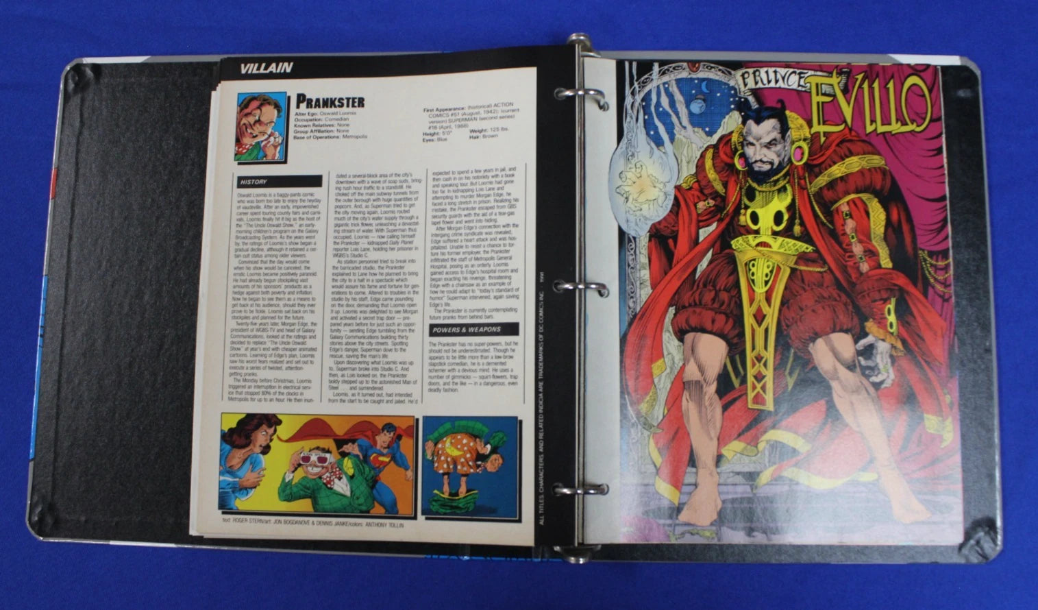 Who's Who in the DC Universe Lot of 2 Binders of DC Character and Data Sheets