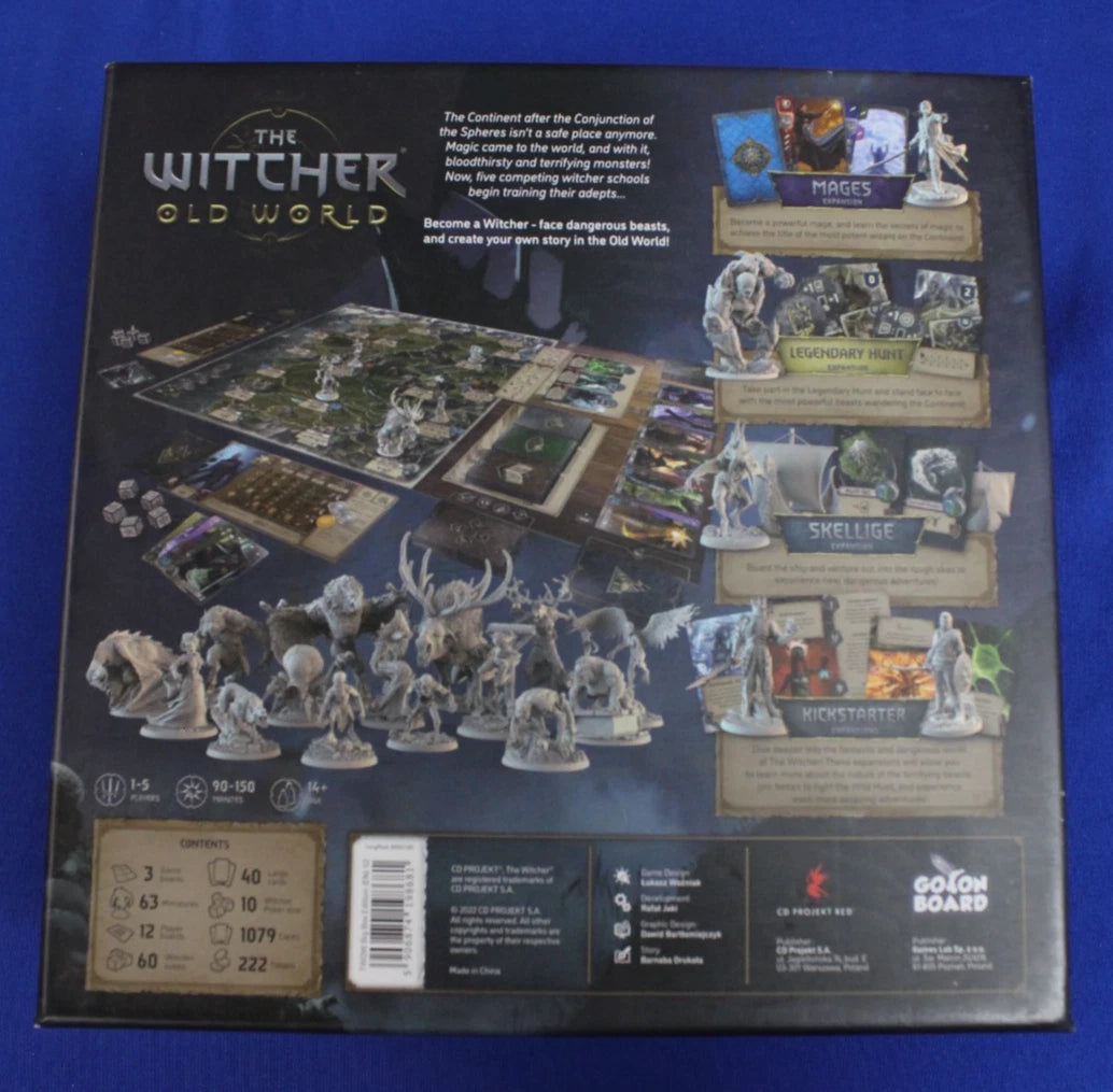 Go On Board The Witcher Old World Kickstarter Base Game + Expansions Lot of 6