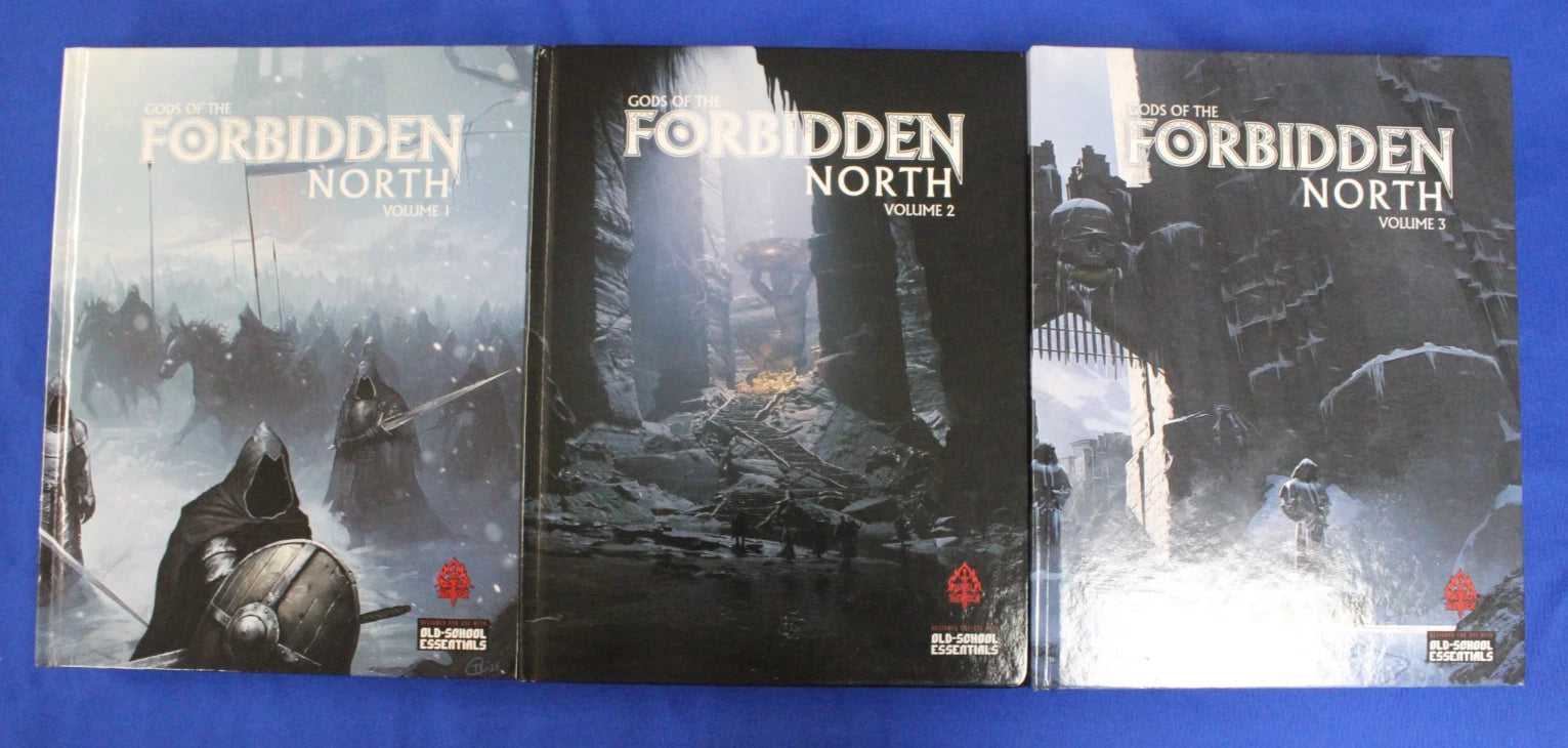 Gods of the Forbidden North Volumes 1-3 Hardcover RPG Books for OSE Kickstarter