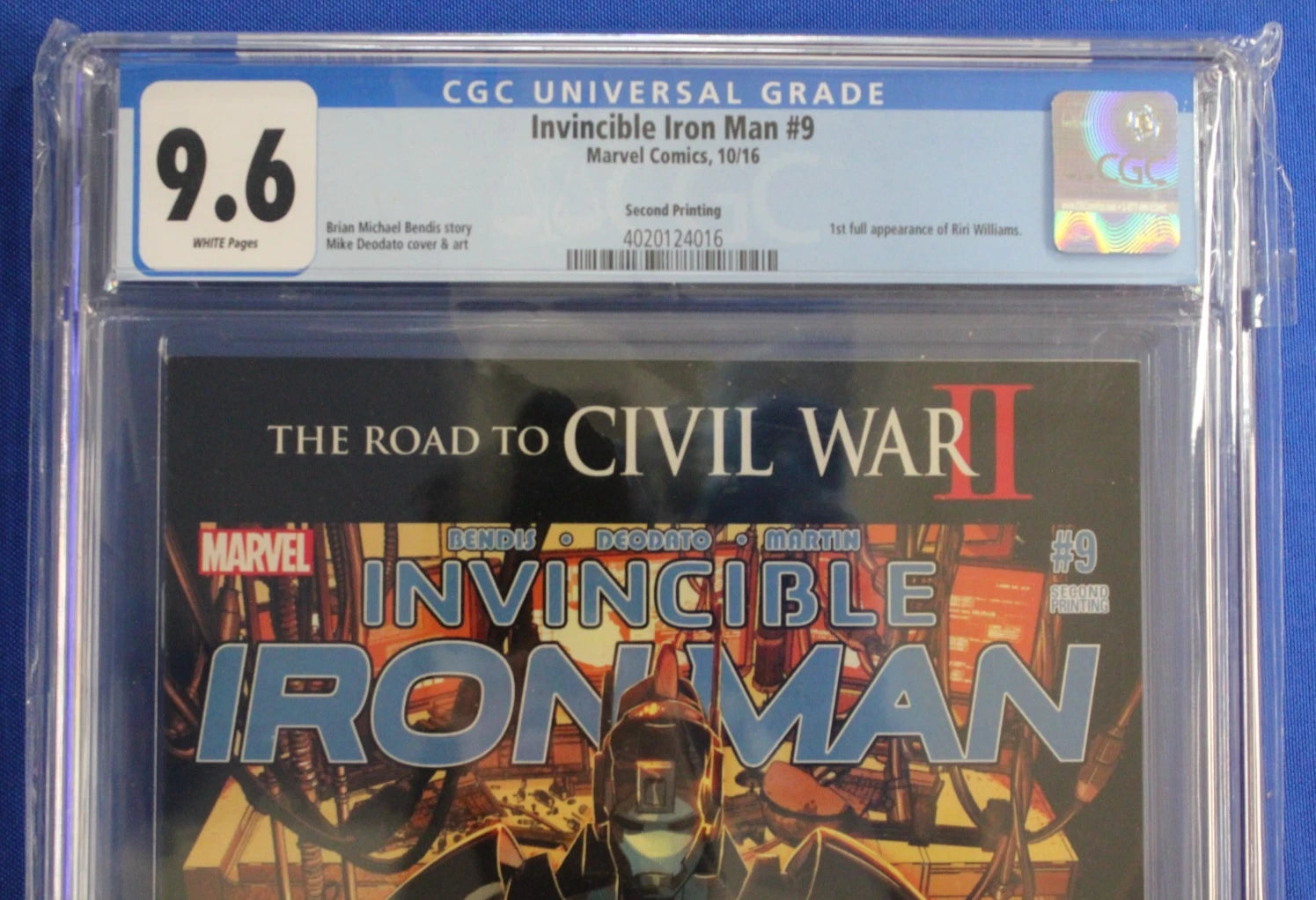 Invincible Iron Man #9 2nd Printing Variant CGC 9.6 NM+ (2016) CGC 9.6