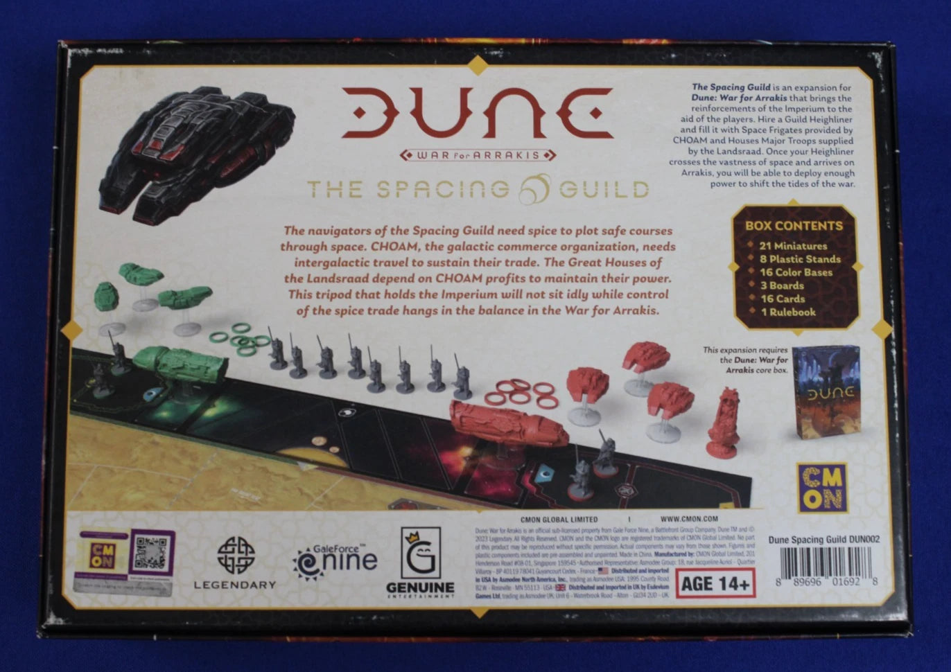 CMON Dune War for Arrakis + 2 Expansions + Playmat Lot of 4 Complete