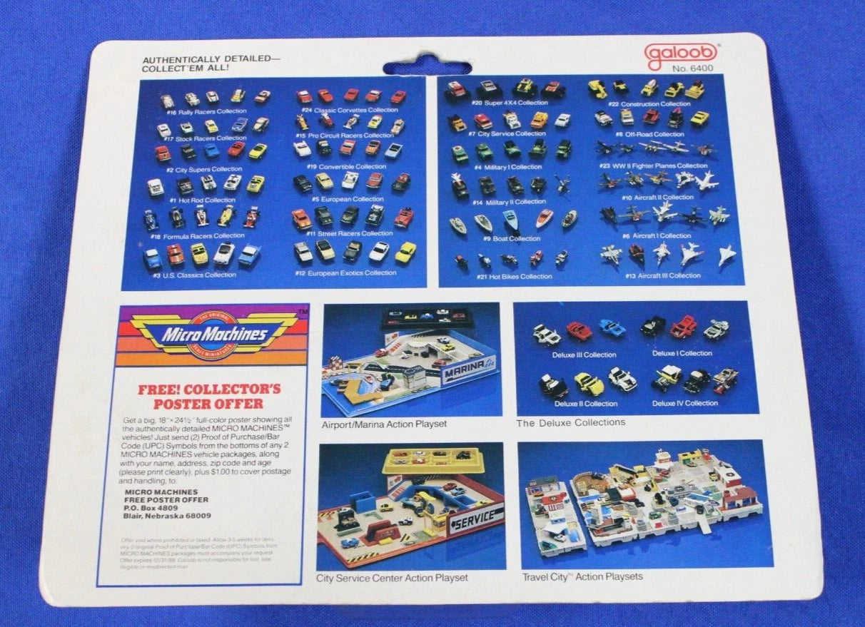 1980s Galoob Lot of 6 Sealed Micro Machines Vehicle Planes Collection No. 6400