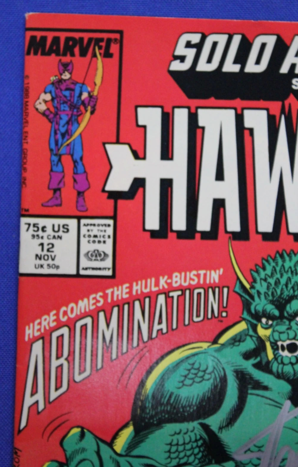 Solo Avengers #12 Starring Hawkeye SIGNED by Stan Lee VF