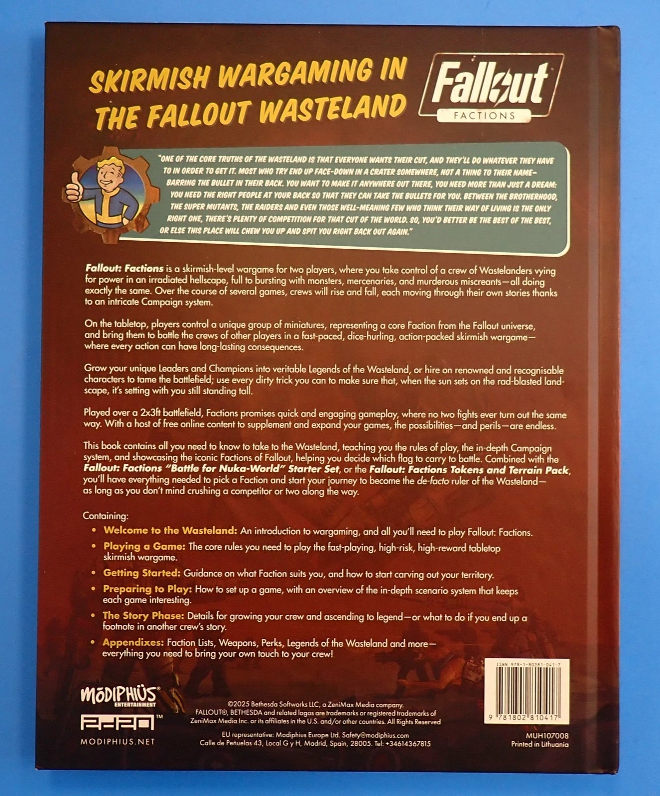 Fallout Factions Crew Folio & Rulebook Modiphius Entertainment Bethesda 2025 [Pre-Owned]