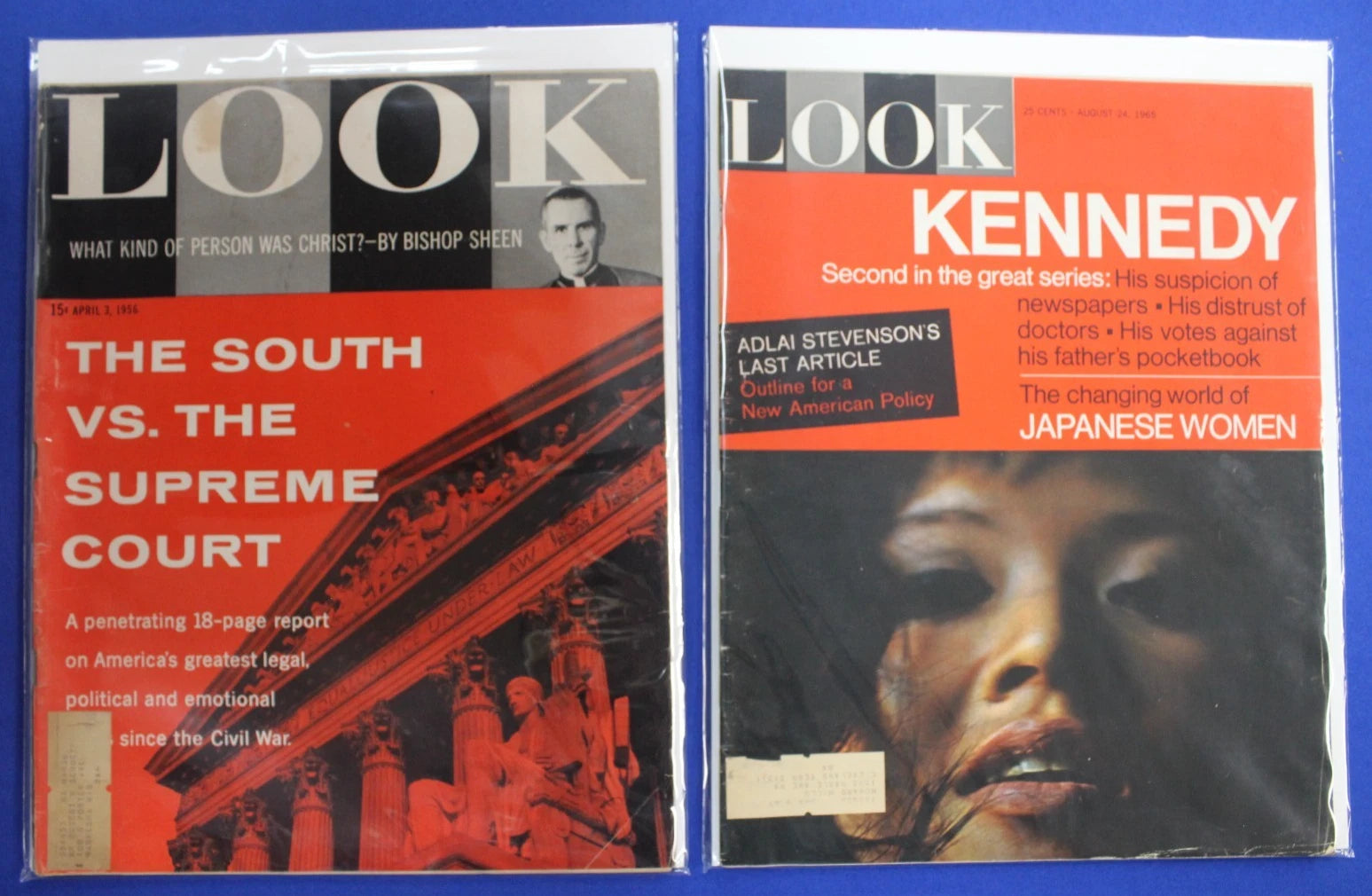 Look Magazine Lot of 2 VG April 3rd 1956 & August 24th 1965