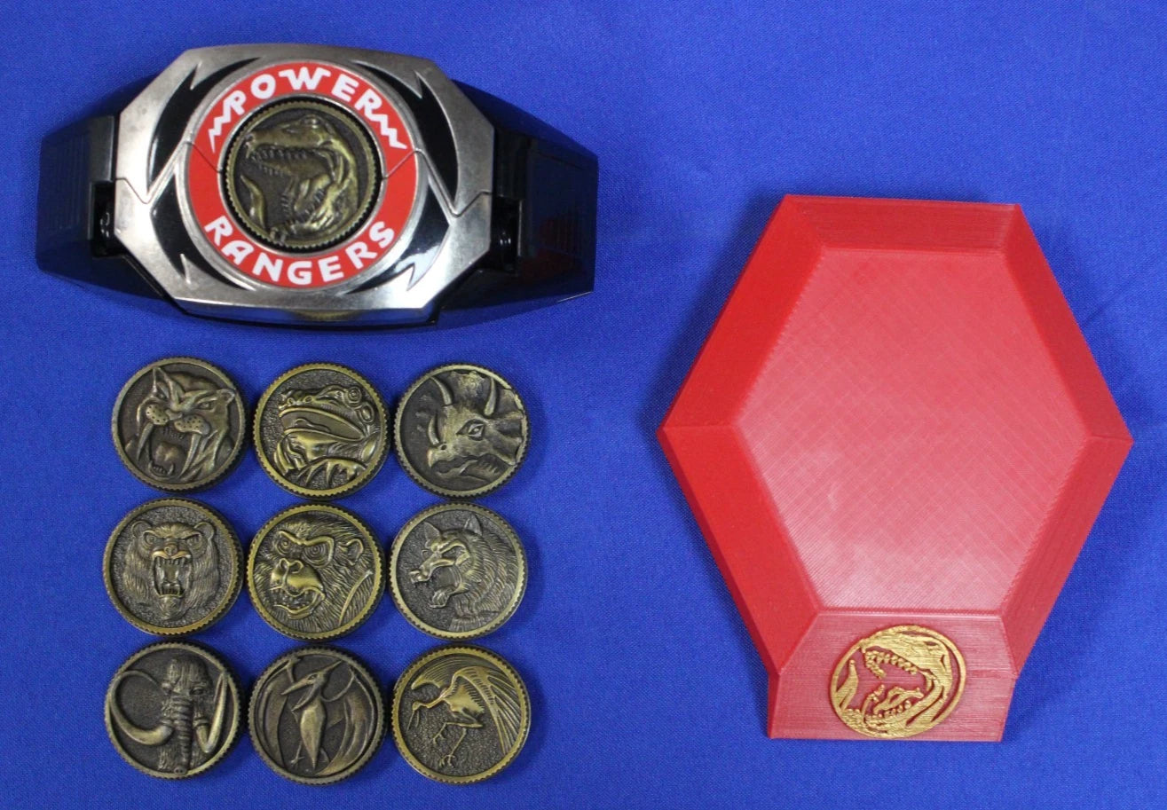 Bandai MMPR Legacy Power Morpher Diecast with 9 Extra Coins and Custom Stand