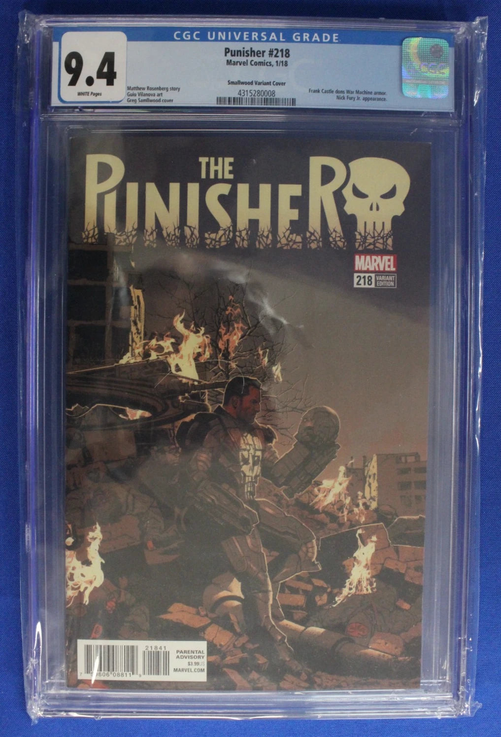 The Punisher #218 Greg Smallwood Variant CGC 9.4 NM
