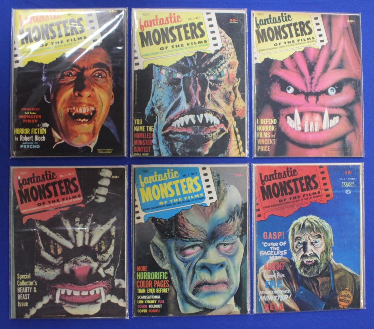 Fantastic Monsters of the Films #1-6 & Vol. 2 #1 Near Complete Set VG