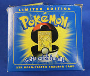 Pokemon Burger King 1999 23k Gold Pikachu + Togepi Trading Cards with Pokeball