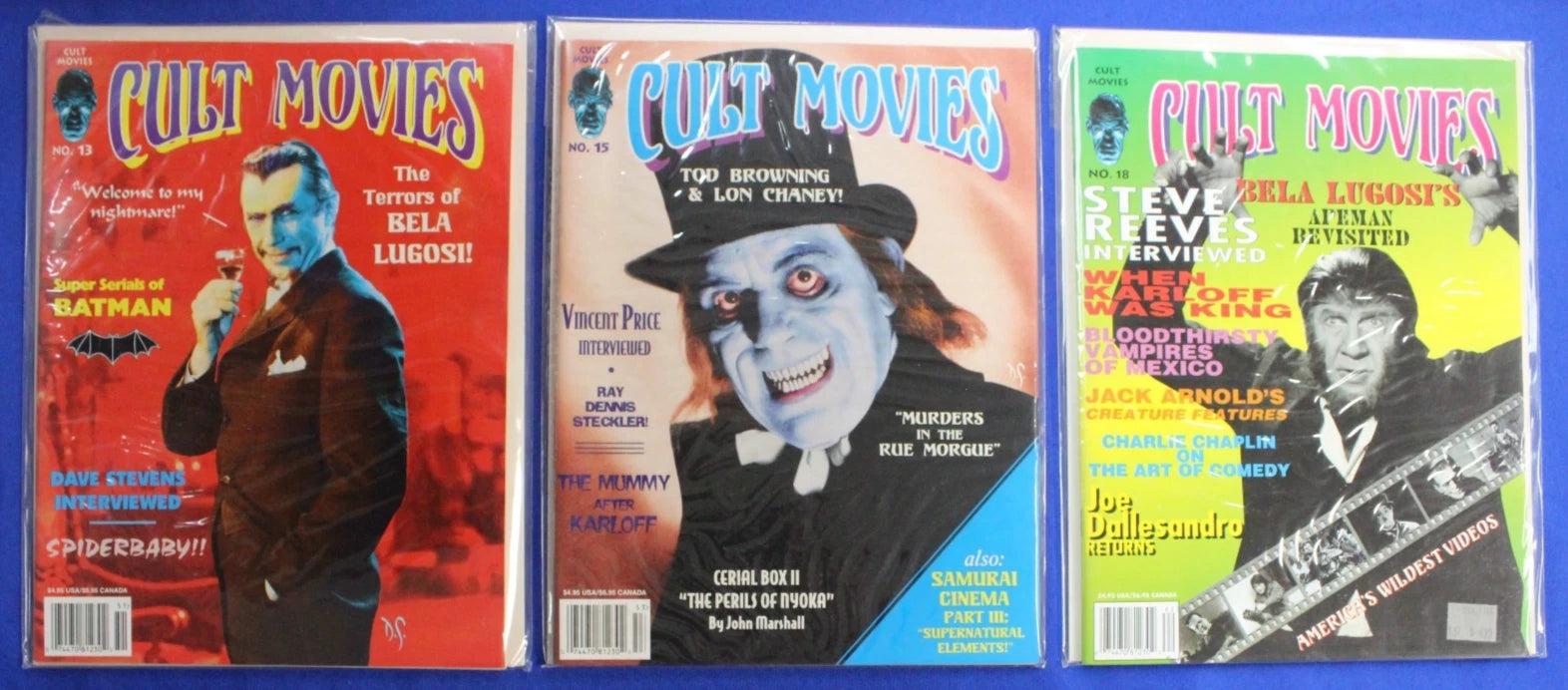 Cult Movies Magazine Lot of 18 VF-VF/NM