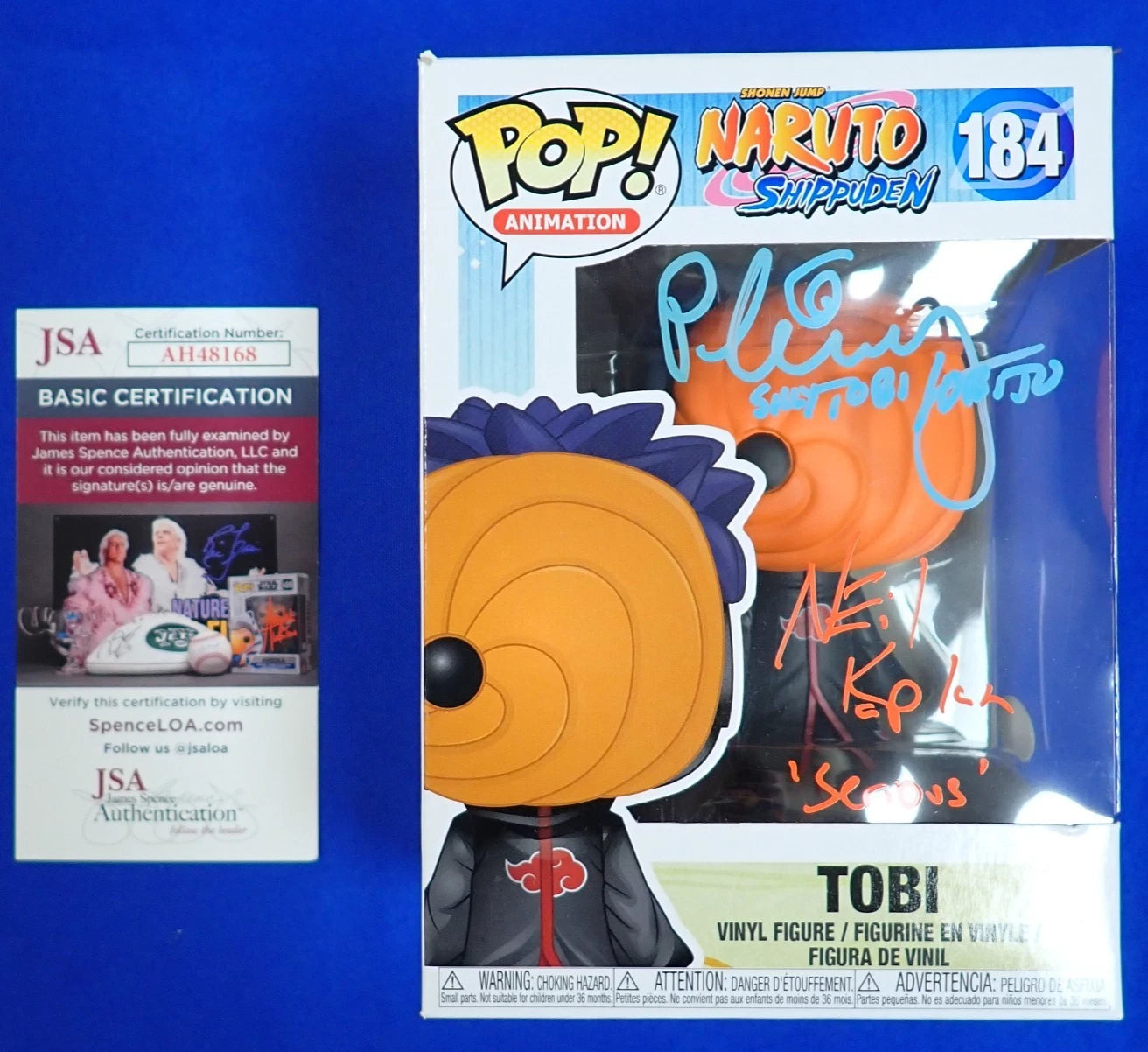 Funko POP #184 Tobi SIGNED by Michael Yurchak & Neil Kaplan w/JSA COA Naruto