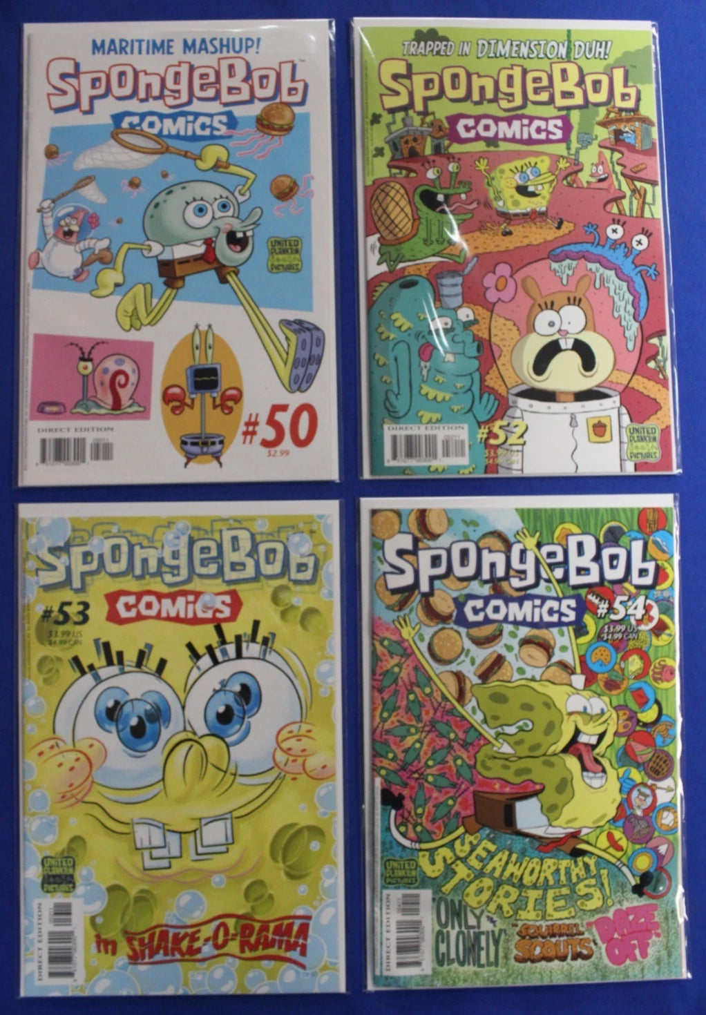 Spongebob Comics #50 52 53 54 Lot of 4