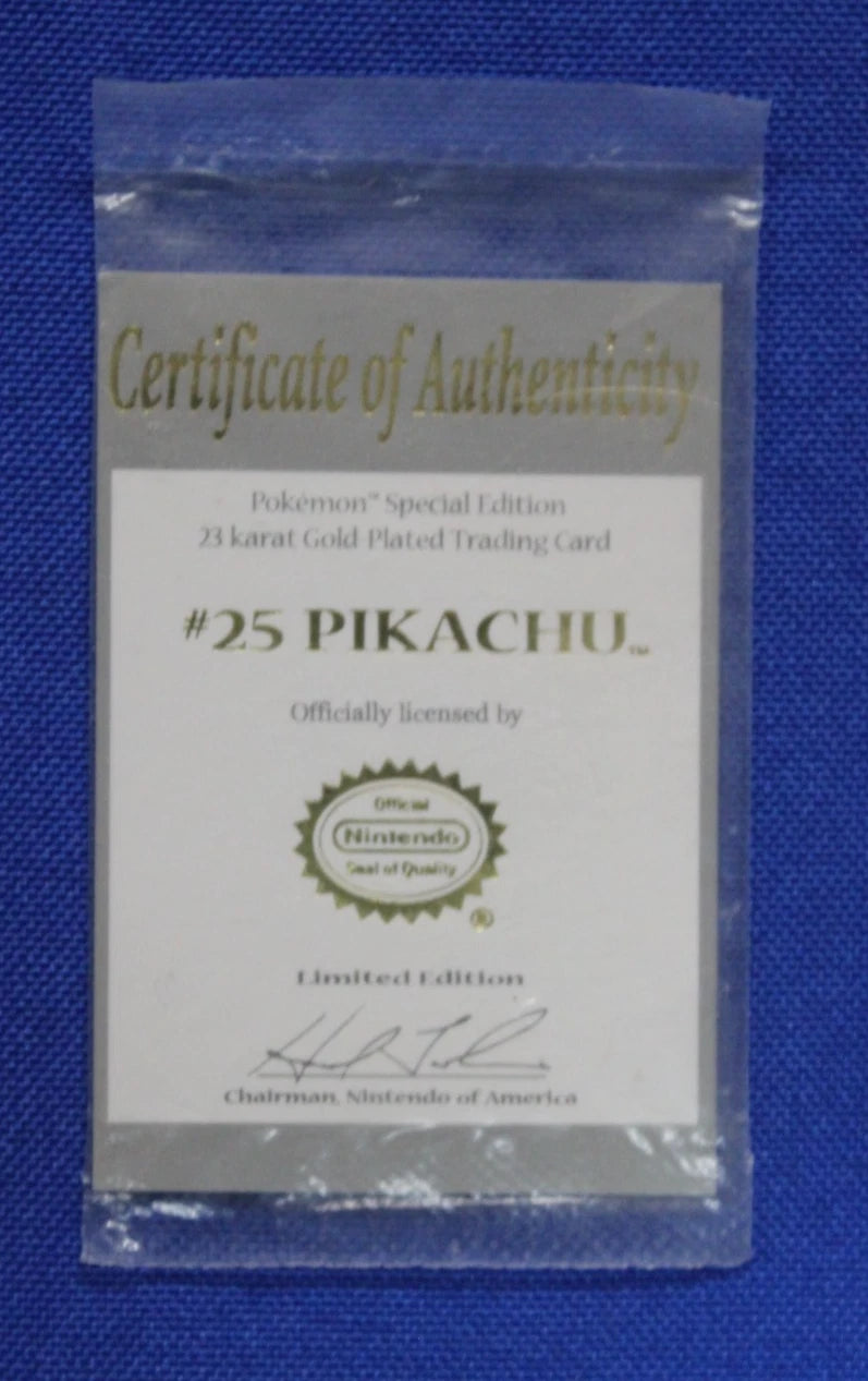 Pokemon Burger King 1999 23k Gold Pikachu + Togepi Trading Cards with Pokeball