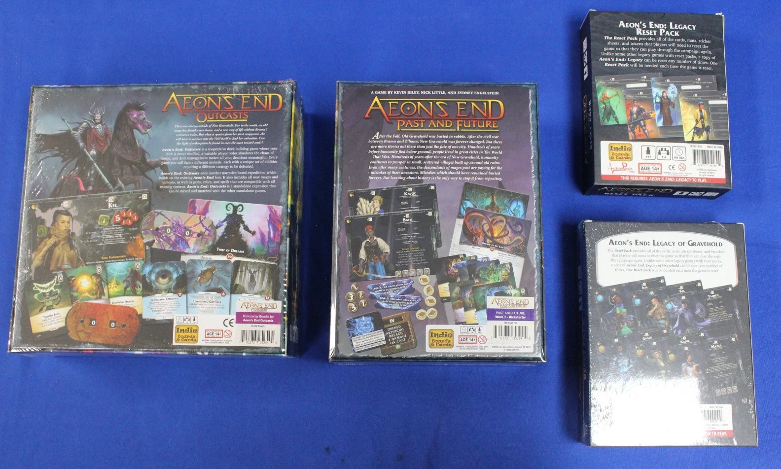 Aeon's End 2nd Ed + Legacy Gravehold Expansions & Playmats KS Board Game Lot
