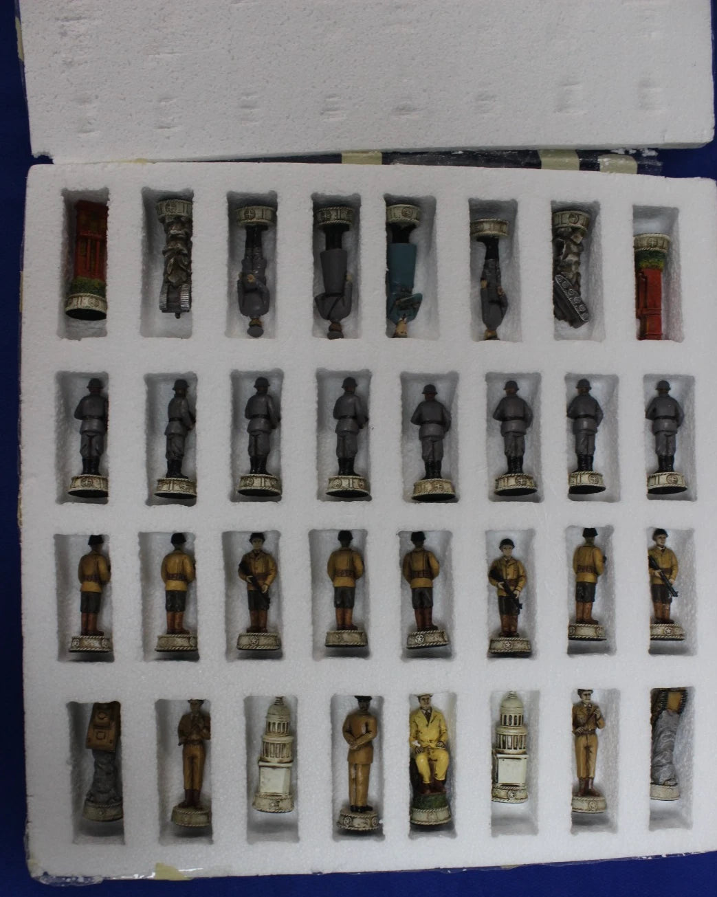 Pacific Giftware WWII U.S. vs. Germany Chess Set with Glass Chess Board