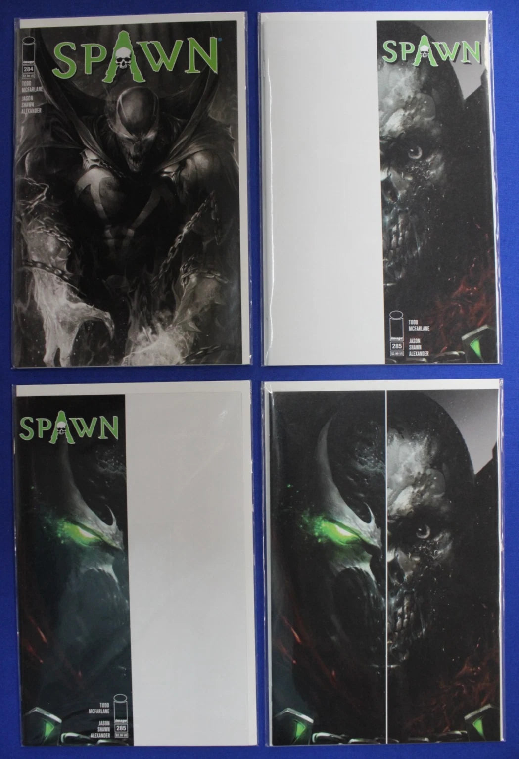 Spawn #284 B&W Variant & #285 3 Variant Set Lot of 4 NM