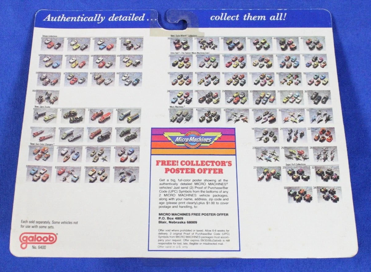 1980s Galoob Lot of 6 Sealed Micro Machines Vehicle Planes Collection No. 6400