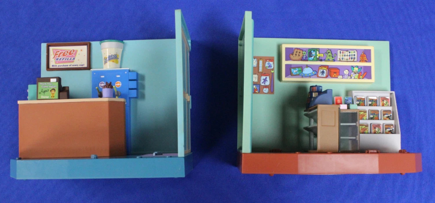 Playmates Simpsons Action Figure Lot of 21 Figure and Accessories + 2 Playsets