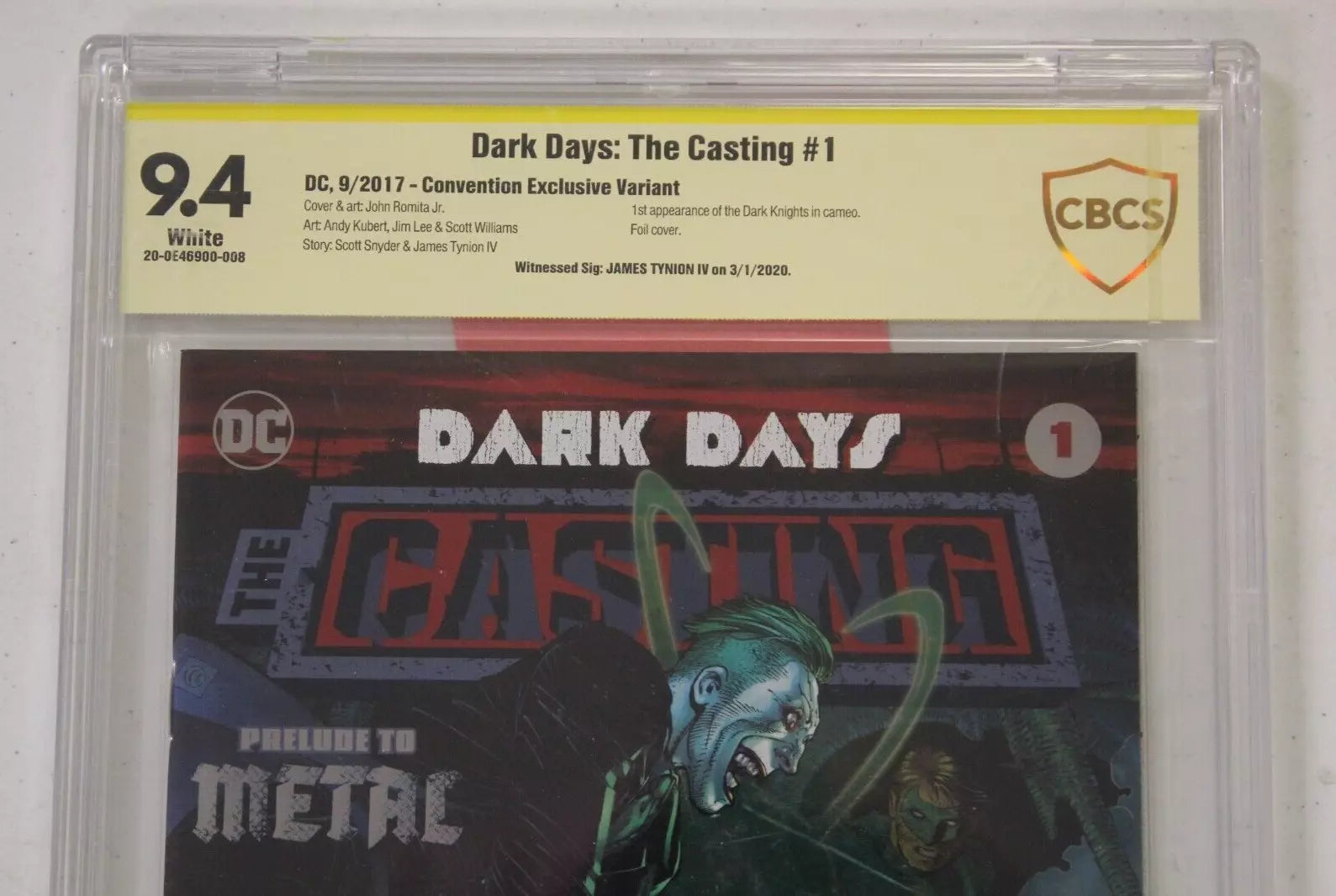 Dark Days The Casting #1 Con Exclusive Foil Variant CBCS 9.4 NM SIGNED Tynion