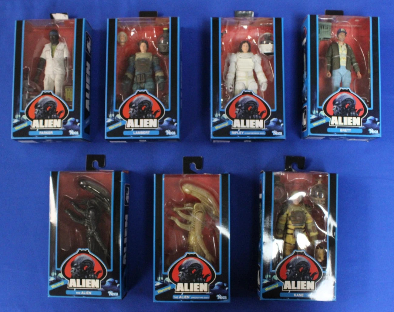 NECA 2019 Alien 40th Anniversary Action Figure Lot of 7 Complete in Box
