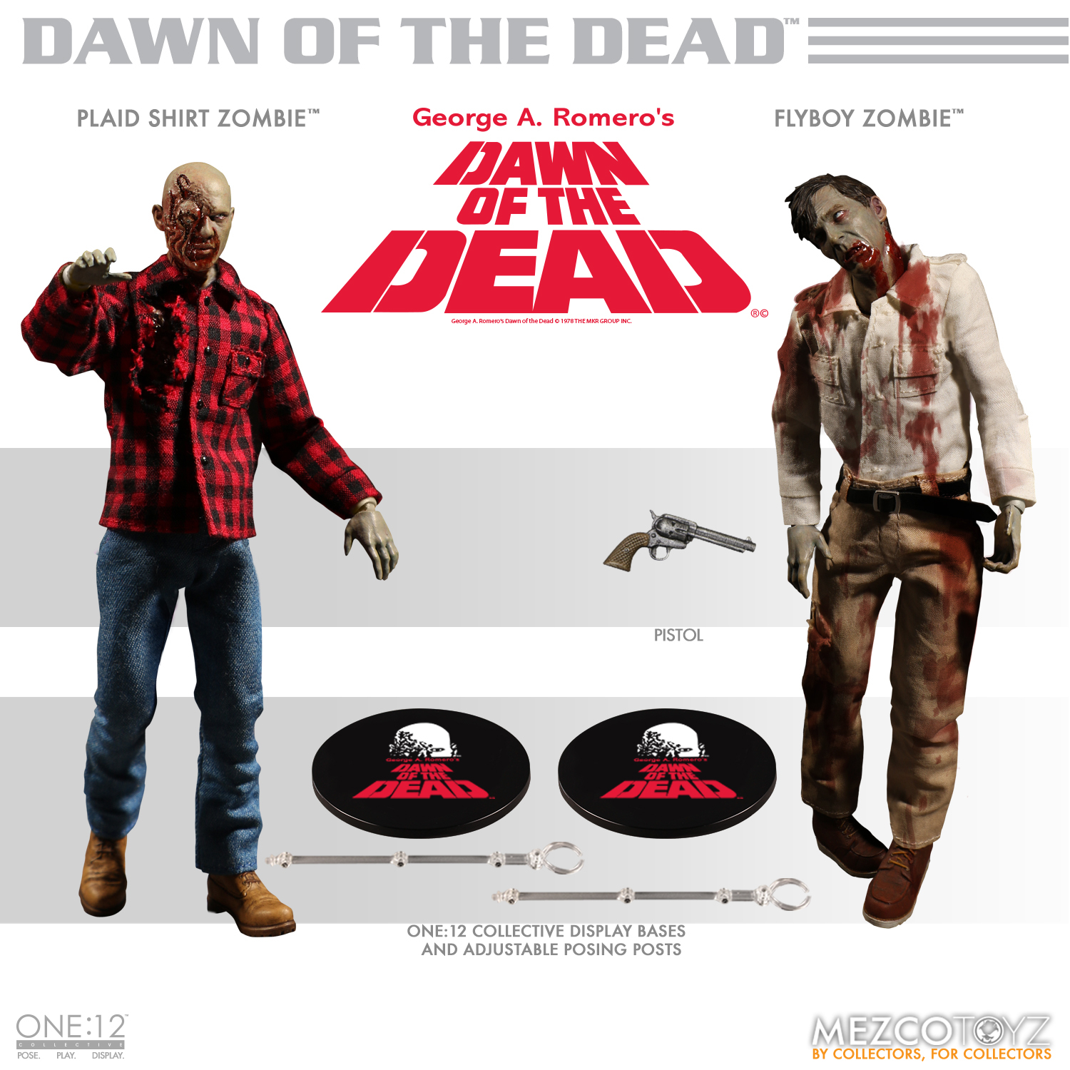 Mezco Dawn of the Dead Plaid Shirt Zombie and Flyboy Zombie