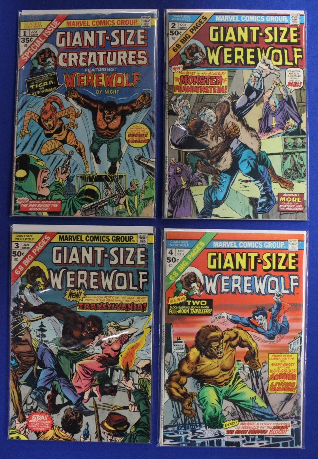 Giant-Size Creatures/Werewolf #1-4 Near Complete Set VG