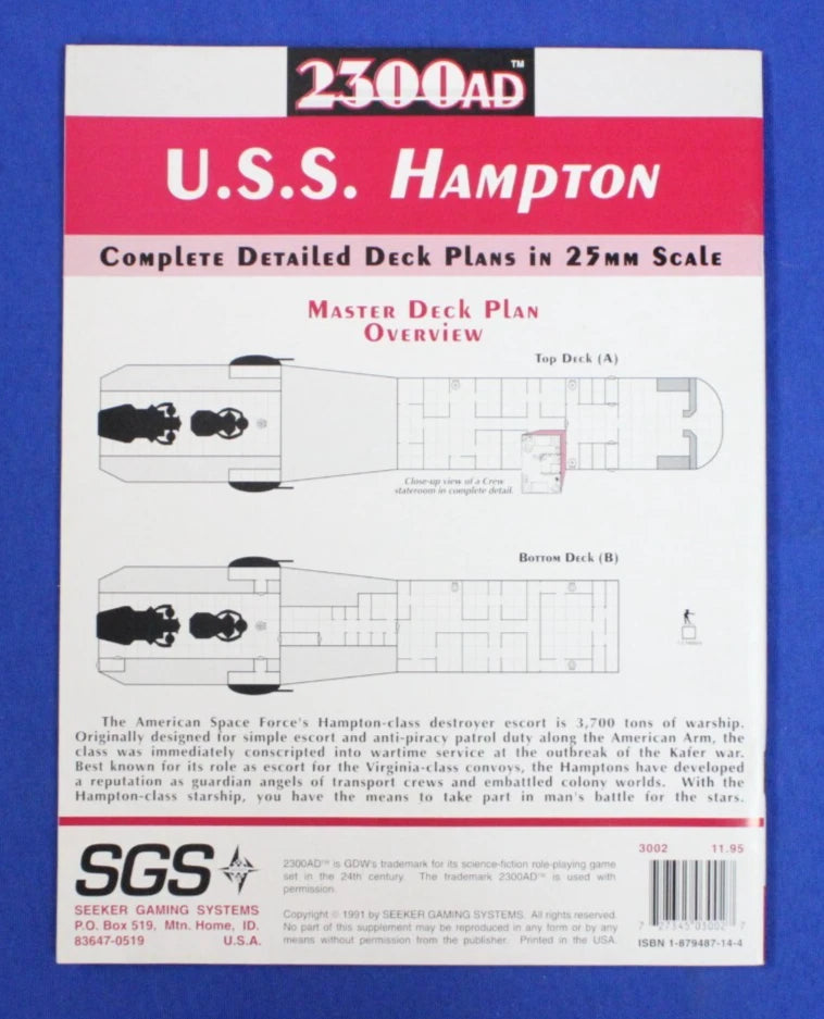 2300 AD USS Hampton American Warship RPG 25mm Deck Plans