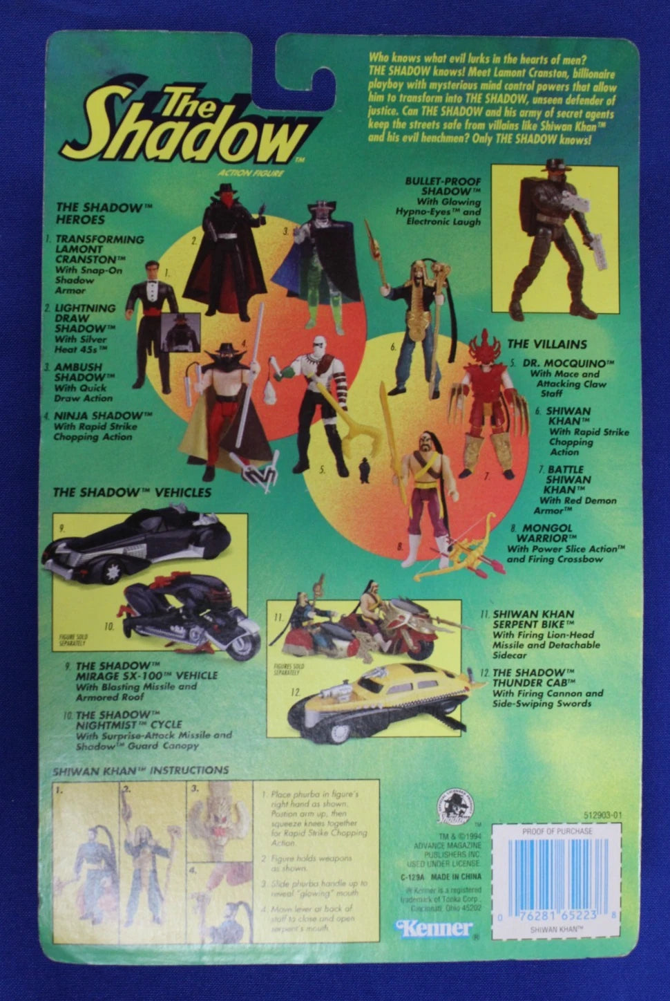 Kenner 1994 The Shadow Action Figure Lot of 5 Sealed in Box