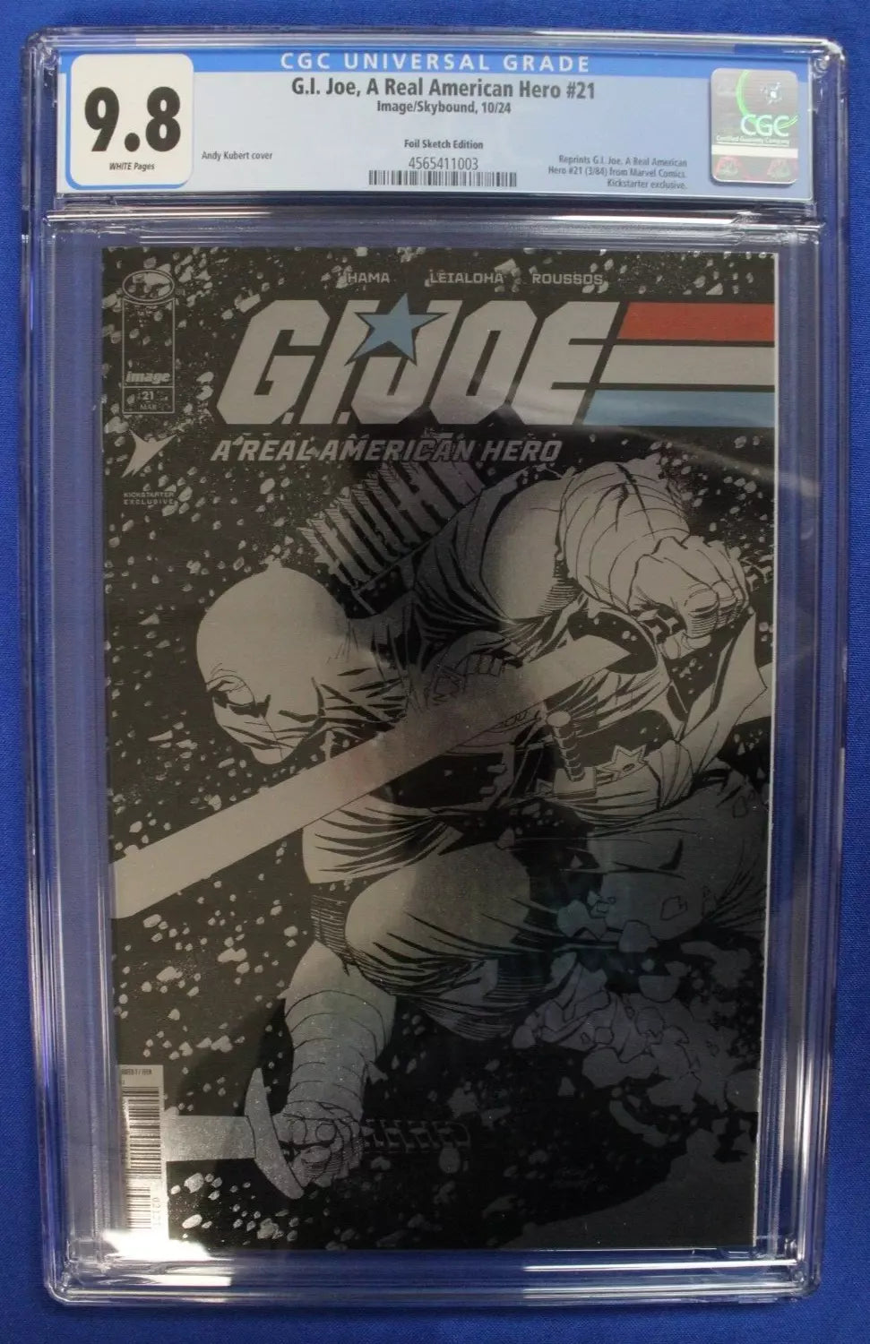 GI Joe A Real American Hero #21 Kickstarter Foil Sketch CGC 9.8 NM/M
