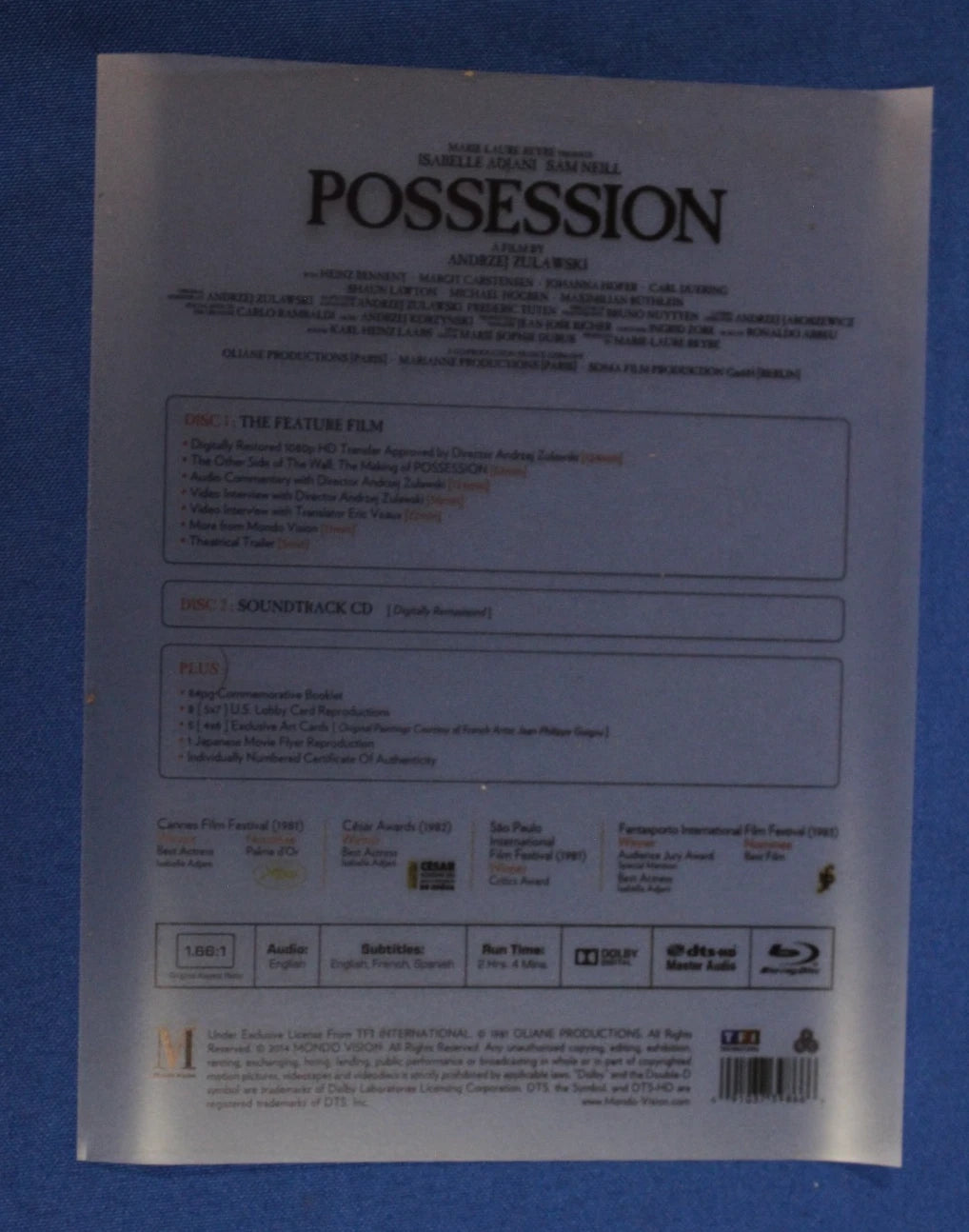 Possession (1981) Premium Collector's Edition Blu Ray Box Set OOP