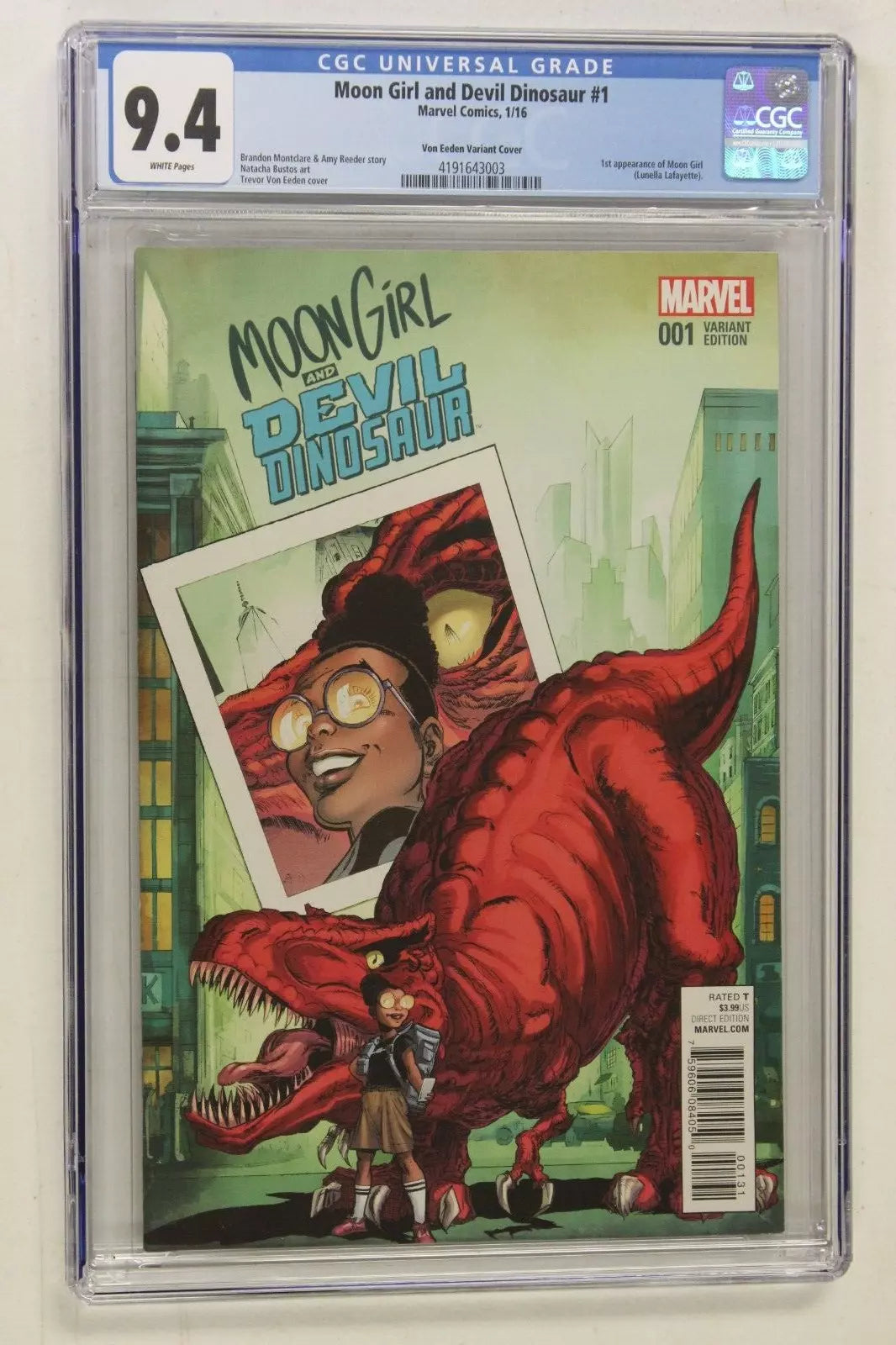 Moon Girl and Devil Dinosaur #1 1:25 Trevor Von Eeden Variant CGC 9.4 NM