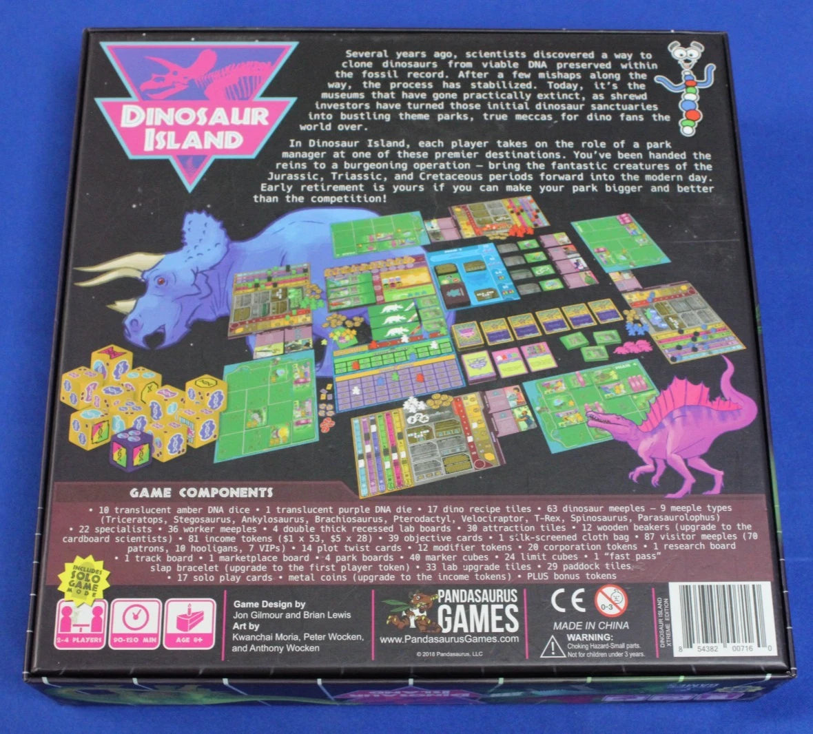 Dinosaur Island Xtreme Edition + Totally Liquid Expansion KS Lot w/ Storage Box