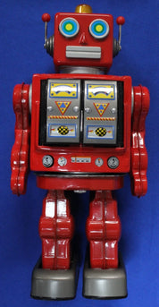 Horikawa Tin Toy Project Star Strider Aiji-01 Red Tin Robot Toy Complete in Box