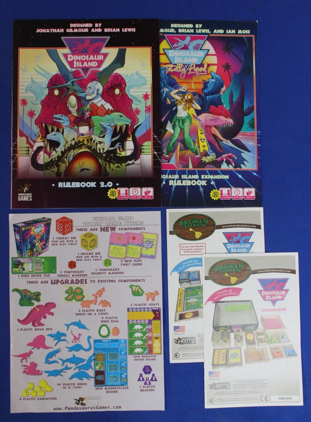 Dinosaur Island Xtreme Edition + Totally Liquid Expansion KS Lot w/ Storage Box