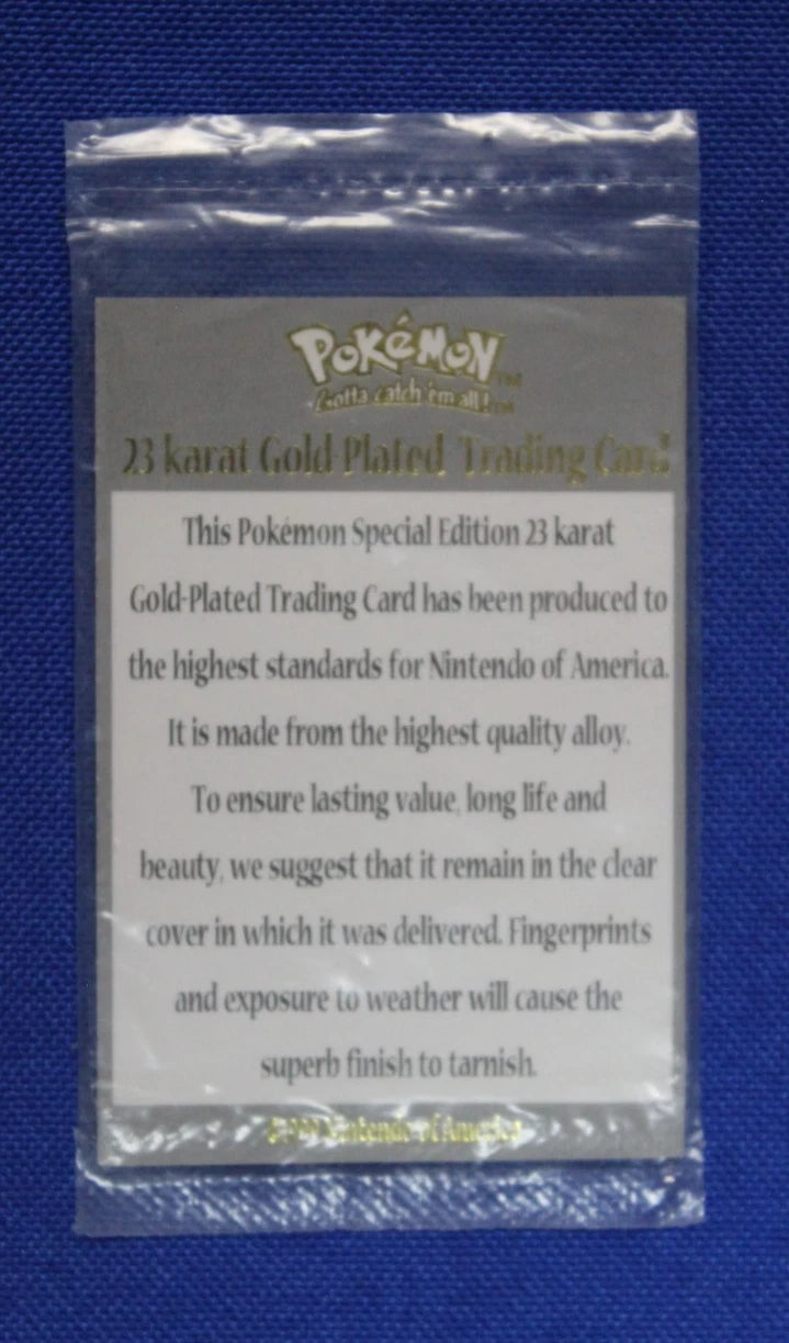Pokemon Burger King 1999 23k Gold Pikachu + Togepi Trading Cards with Pokeball