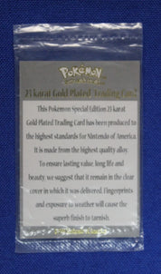 Pokemon Burger King 1999 23k Gold Pikachu + Togepi Trading Cards with Pokeball