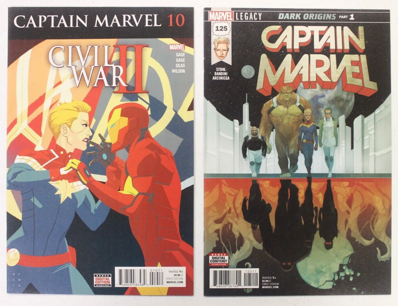 Captain Marvel #1-10 (2016) + 125-129 (2017) Full Run Set VF-VF/NM